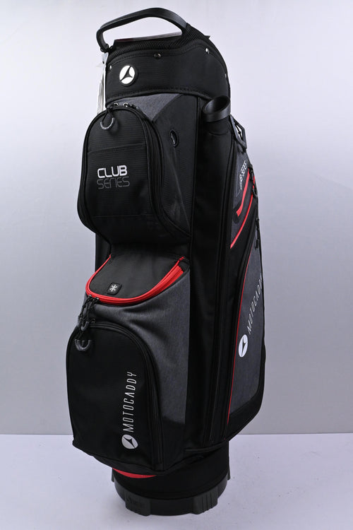Motocaddy Club Series Cart Bag / 14-Way Divider / Black, Grey & Red
