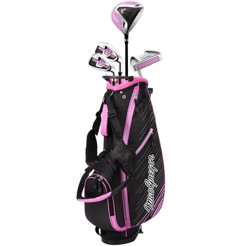 Junior MacGregor V-MAX Pink Package Set / Ages 6-8 / Driver, 7i, 9i, Putter, Bag