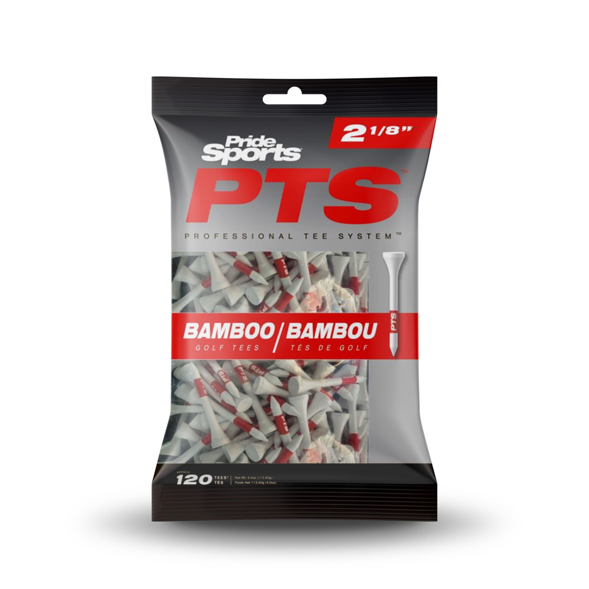 Pride PTS Bamboo Tees 2 1/8in Red Bag x120