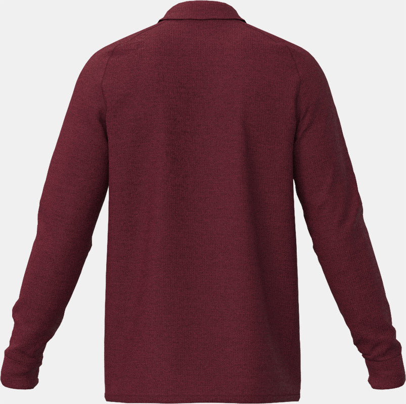 Mizuno Melange Long Sleeve Polo / Burgundy