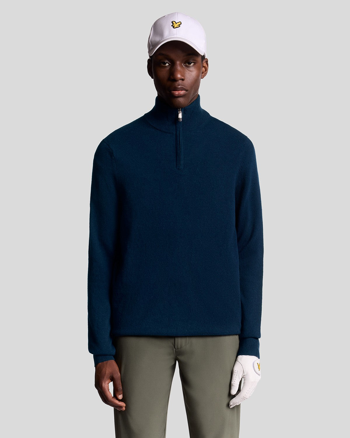 Lyle & Scott Embroidered Lambwool Blend Quarter Zip Jumper