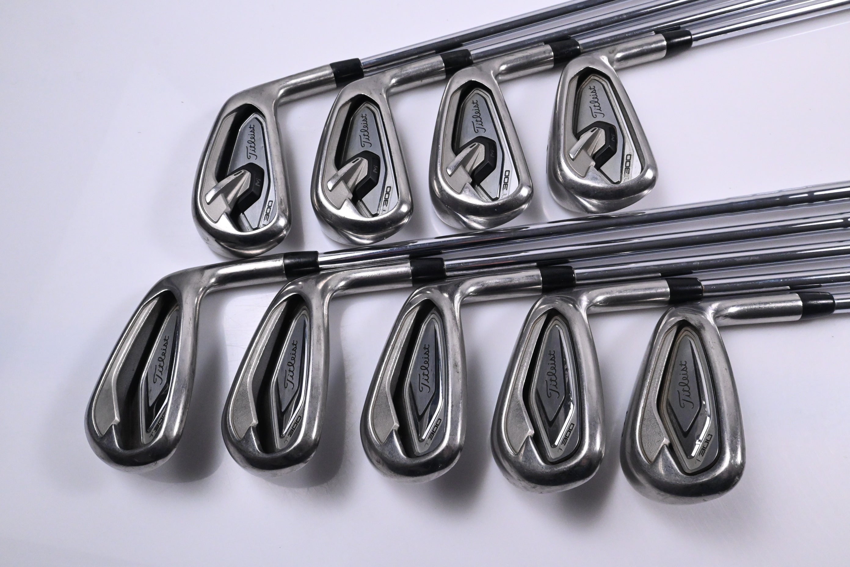 Titleist T300 2019 Irons / 4-PW+48°+53° / Stiff Flex AMT Red R300 Shafts