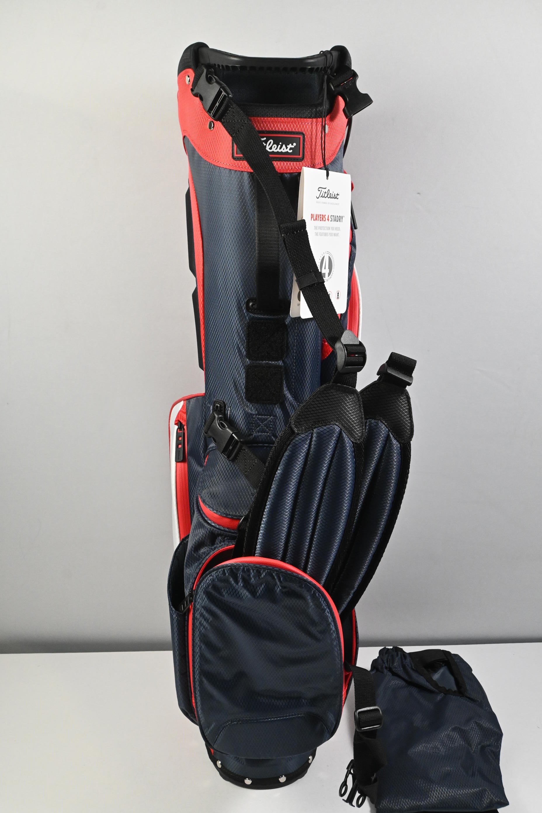Titleist Players 4 StaDry Stand Bag / 4-Way Divider / Navy, White & Red