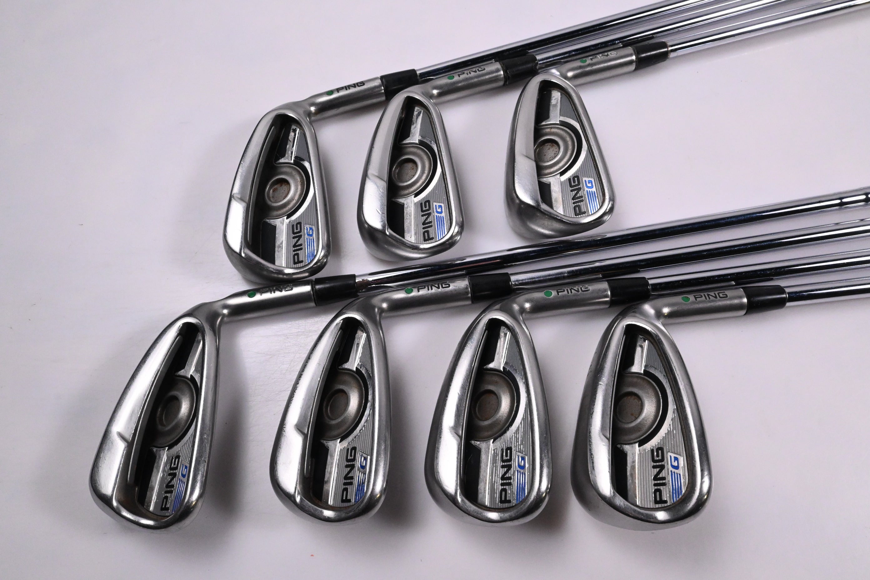 Ping G Series Irons / 4-PW / Green Dot / Regular Flex XP 95 R300 Shafts