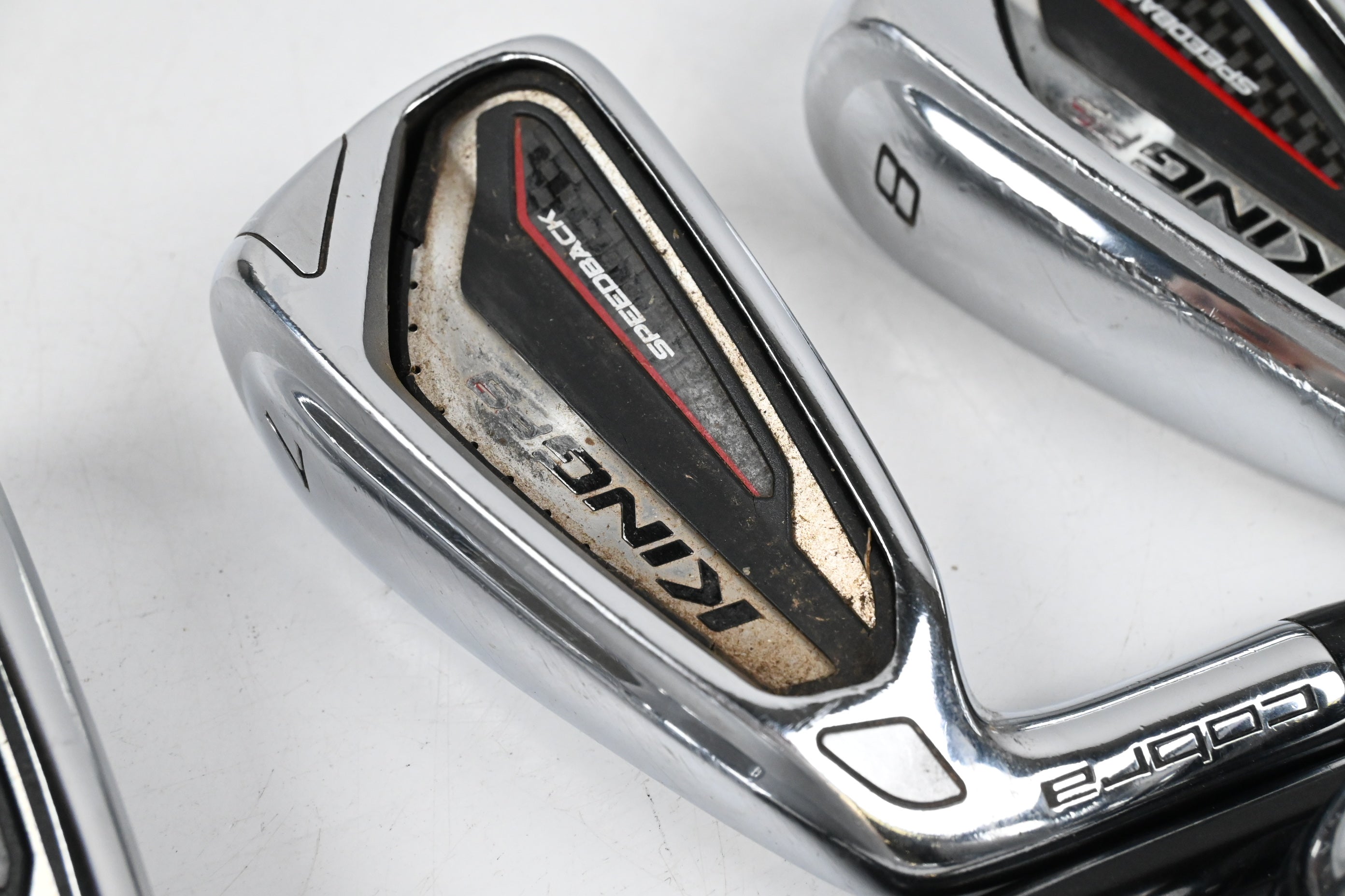 Left hand Cobra King F9 Irons / 6-PW+GW+SW / Regular Flex Atmos 6 Shafts