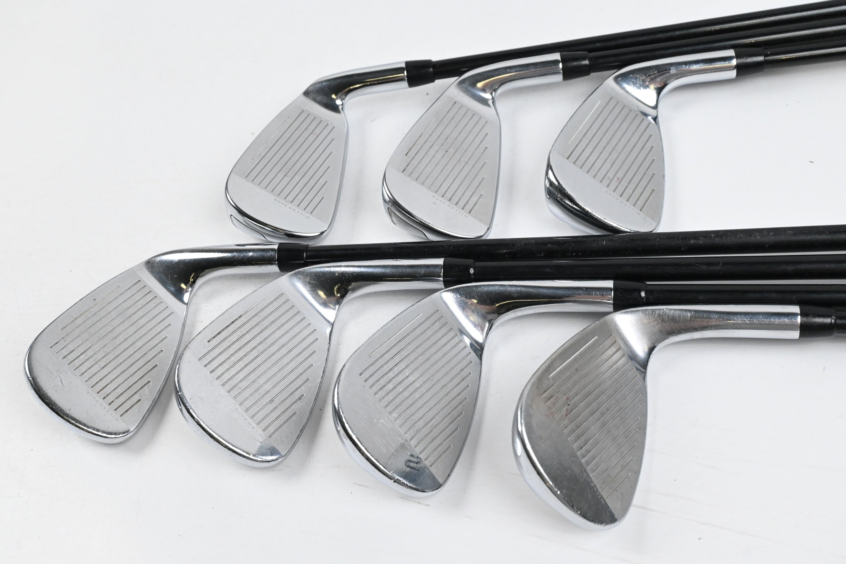 Left hand Cobra King F9 Irons / 6-PW+GW+SW / Regular Flex Atmos 6 Shafts