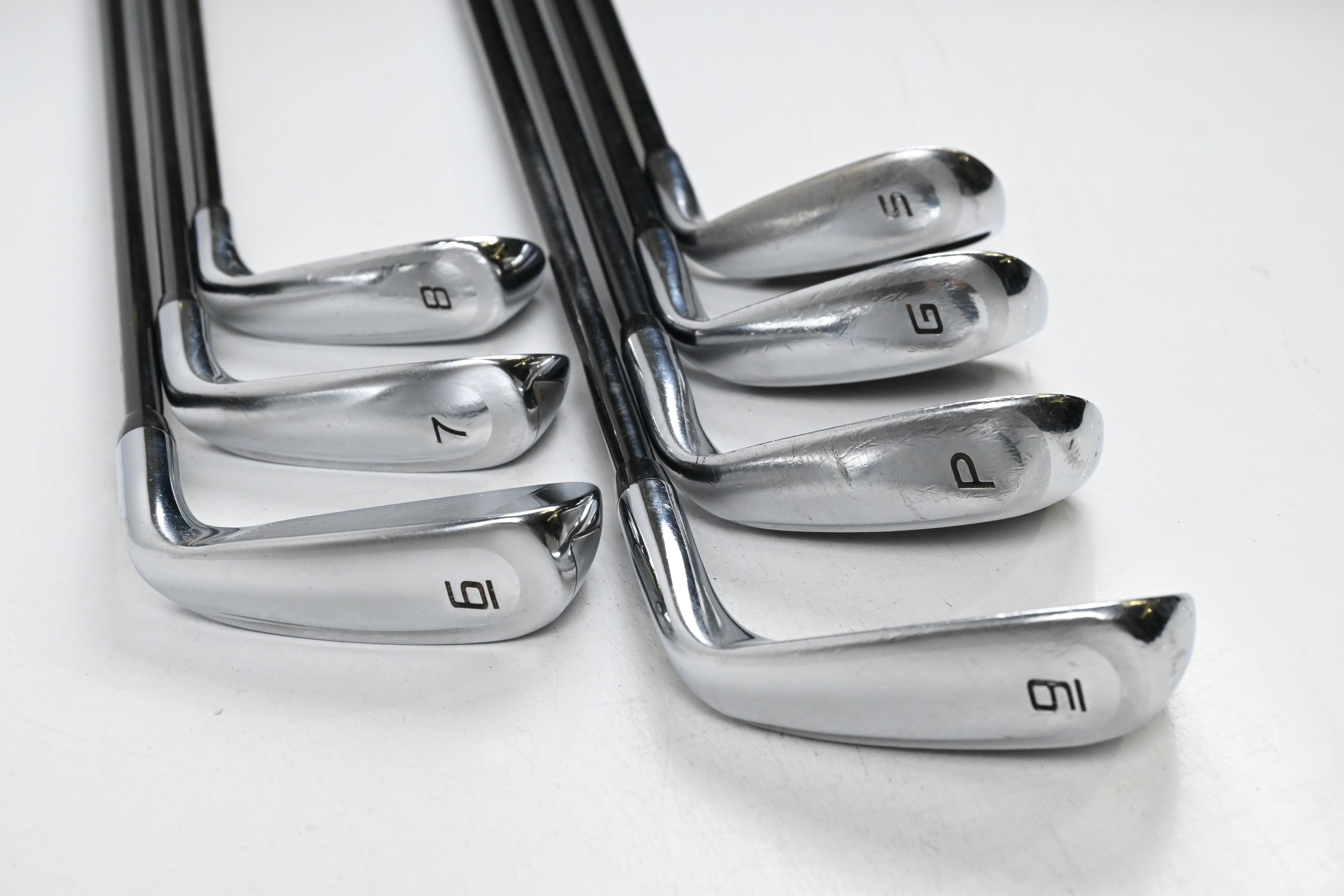 Left hand Cobra King F9 Irons / 6-PW+GW+SW / Regular Flex Atmos 6 Shafts