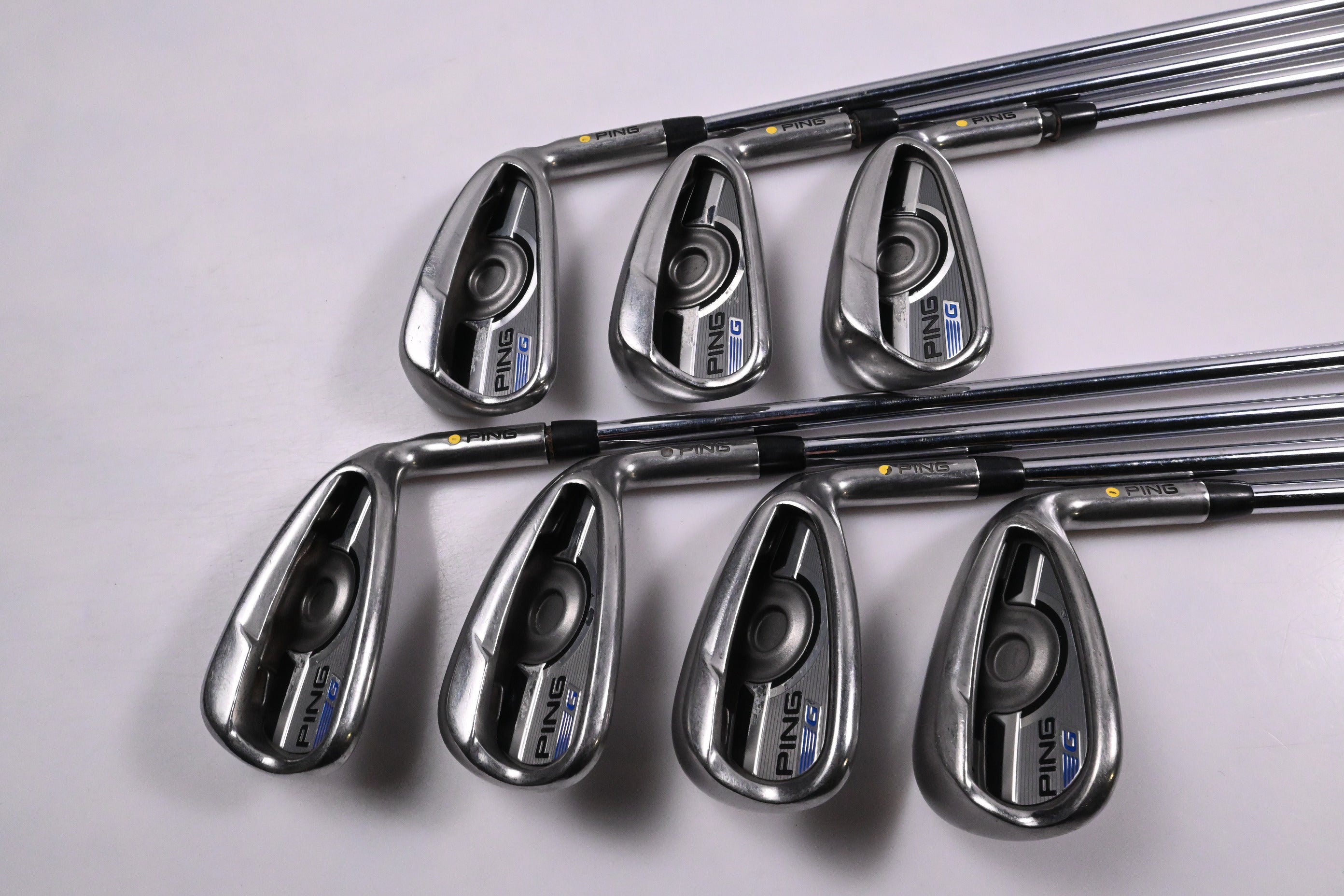 Ping G Series Irons / 5-PW+SW / Yellow Dot / Regular Flex Ping AWT 2.0 Shafts