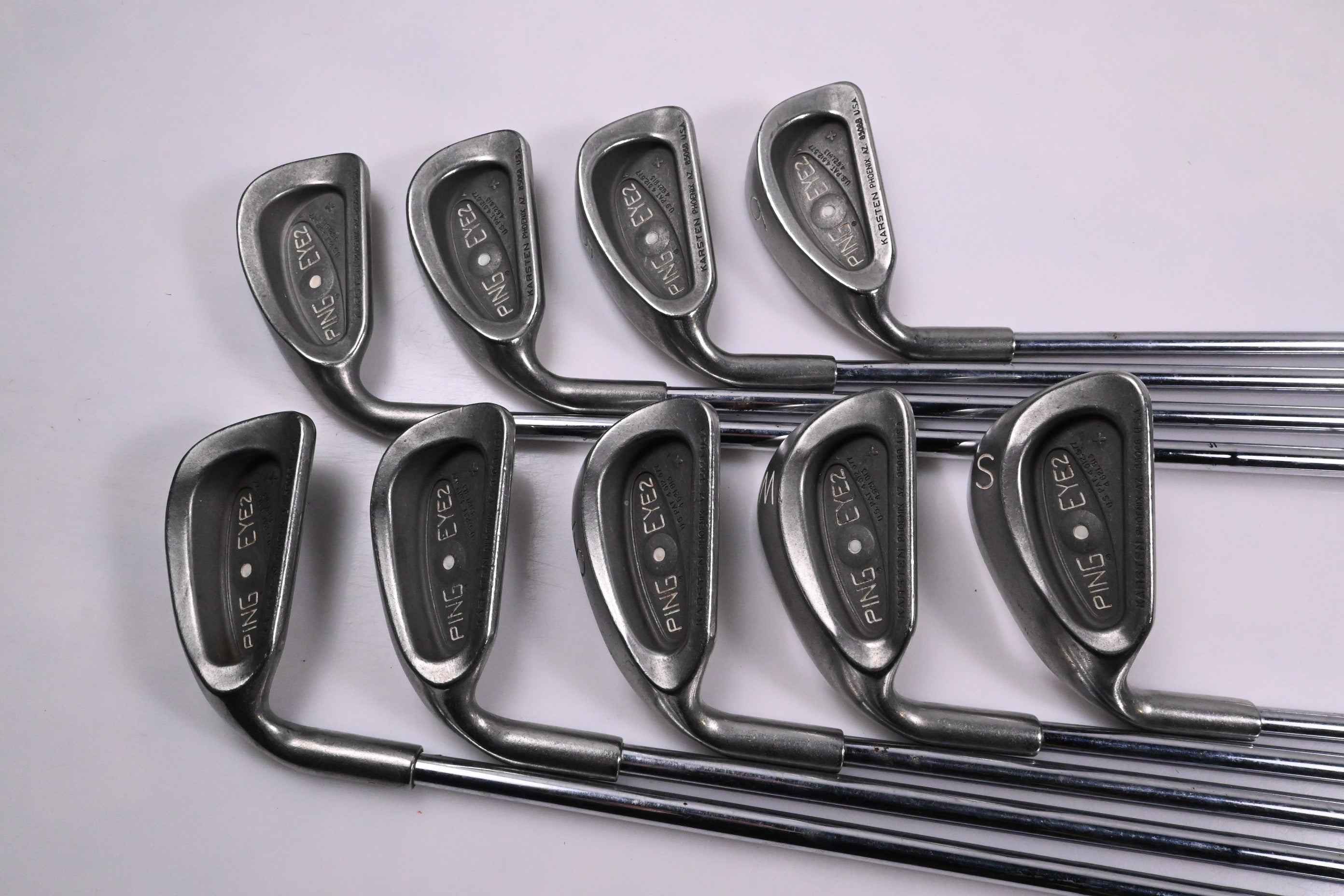 Left Hand Ping Eye 2+ Irons / 3-PW+SW / White Dot / Stiff Flex Ping JZ Shafts