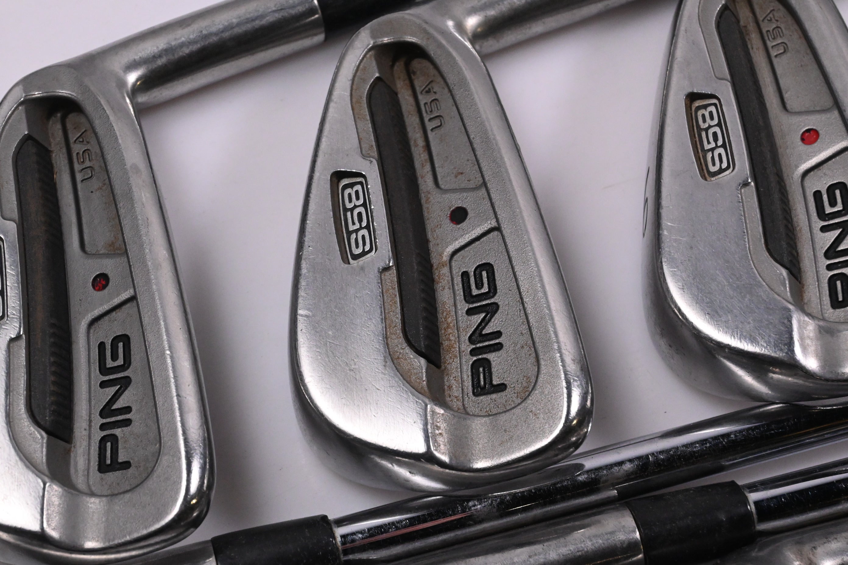 Ping S58 Irons / 4-PW / Red Dot / Stiff Flex Steel Shafts