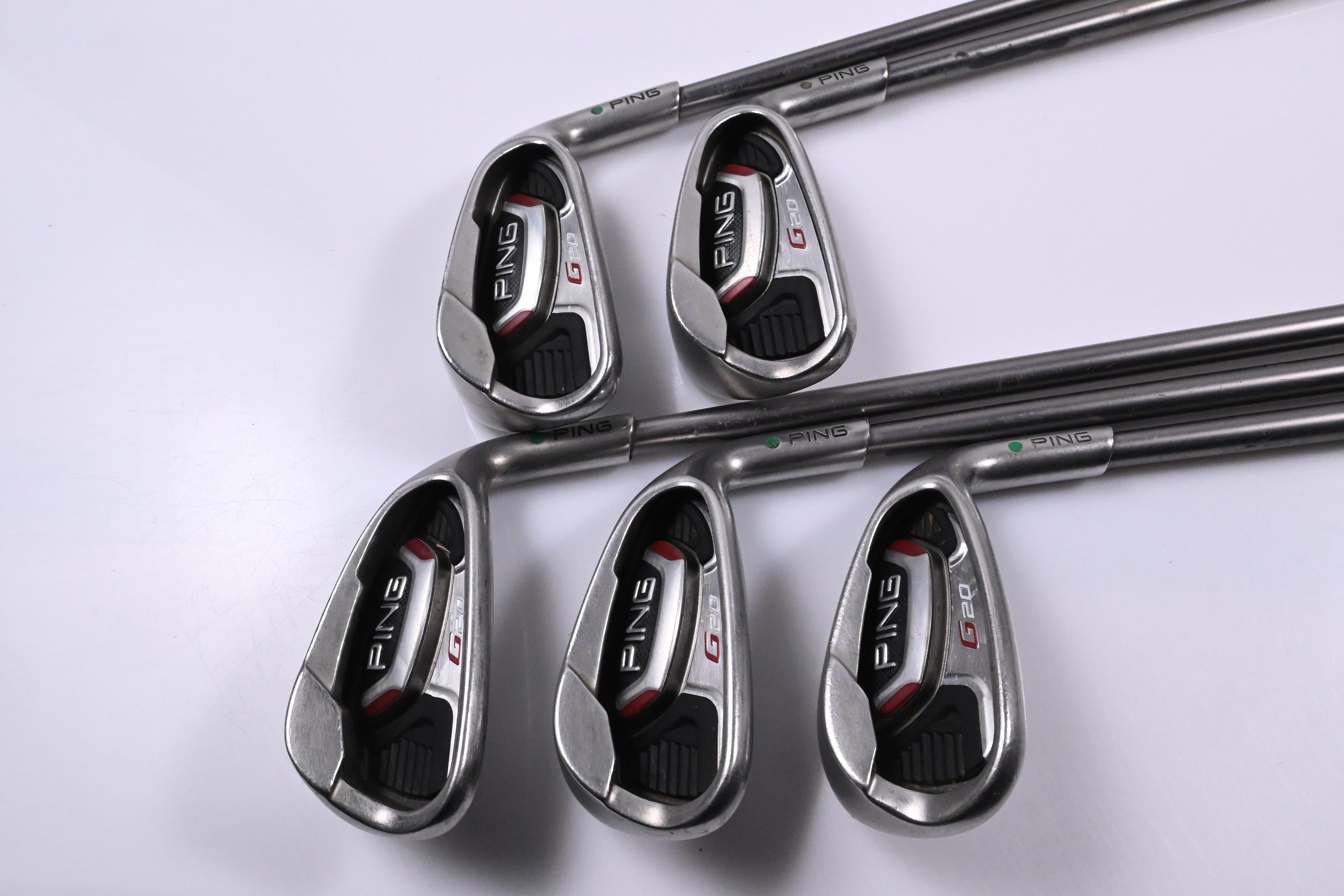 Ping G20 Irons / 7-PW+SW / Green Dot / Regular Flex Ping TFC 169 I Shafts