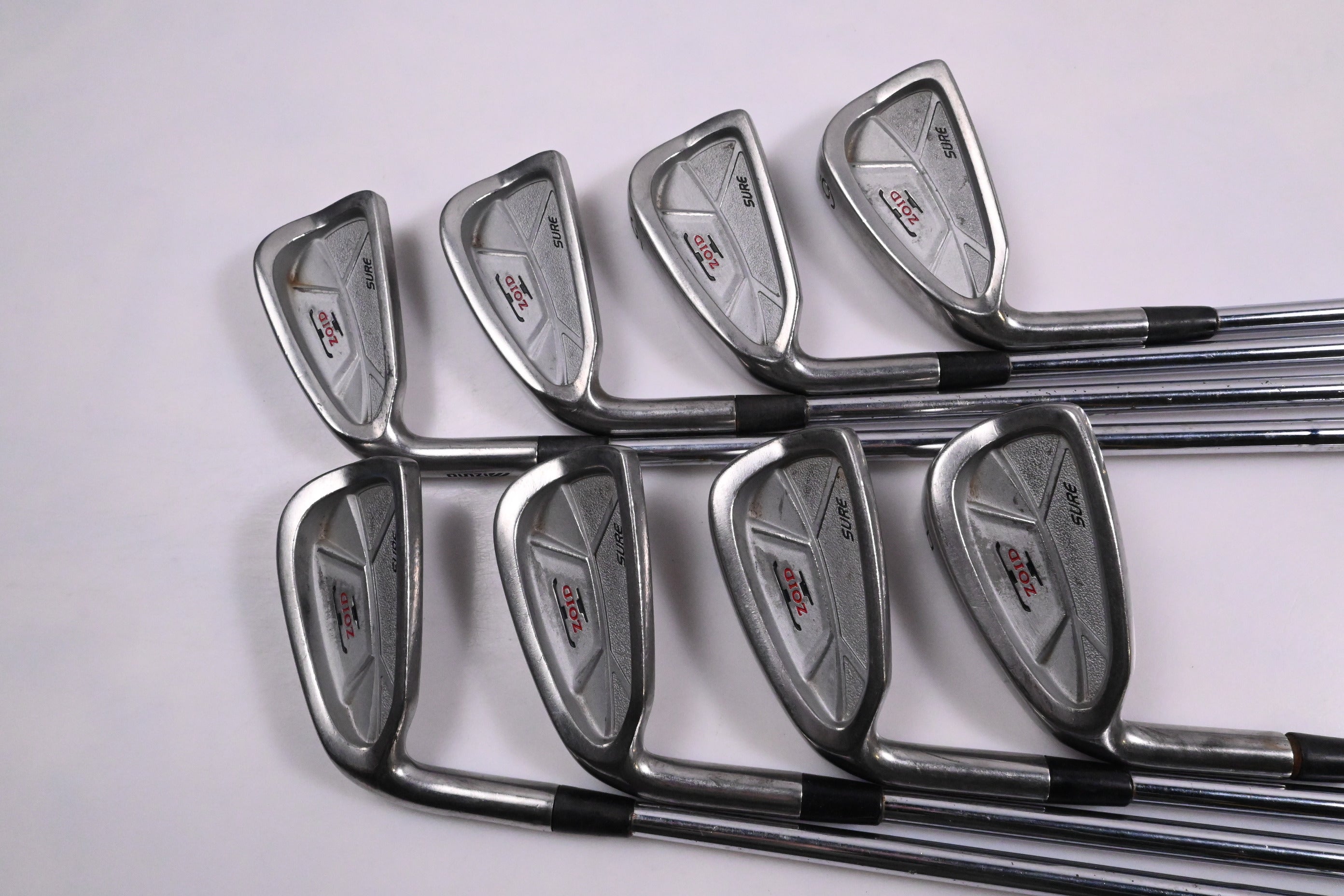 Left Hand Mizuno T-Zoid Sure Irons / 3-PW / Regular Flex Gold Plus R400 Shafts