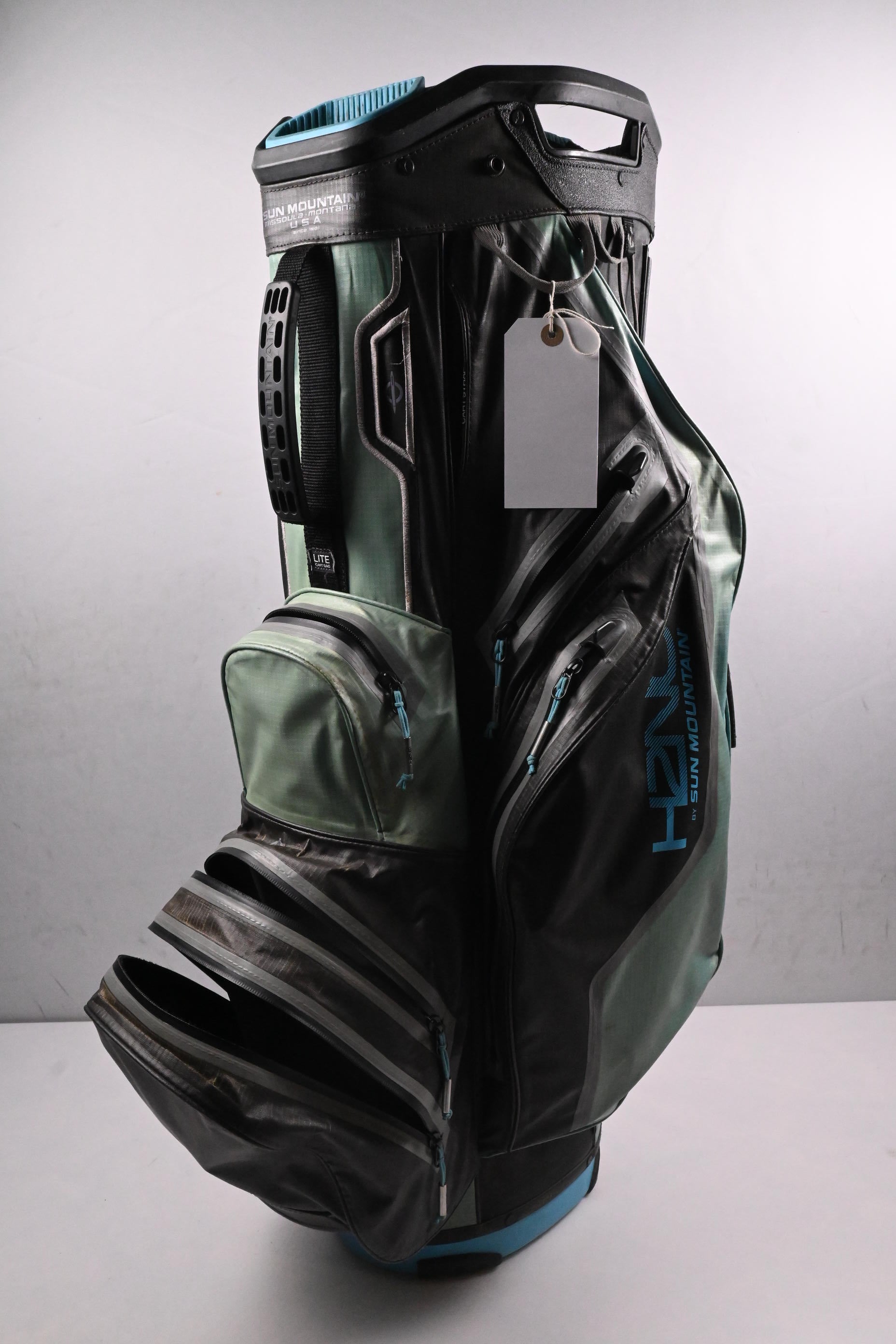 Sun Mountain H2NO Cart Bag / 14-Way Divider / Black, Green
