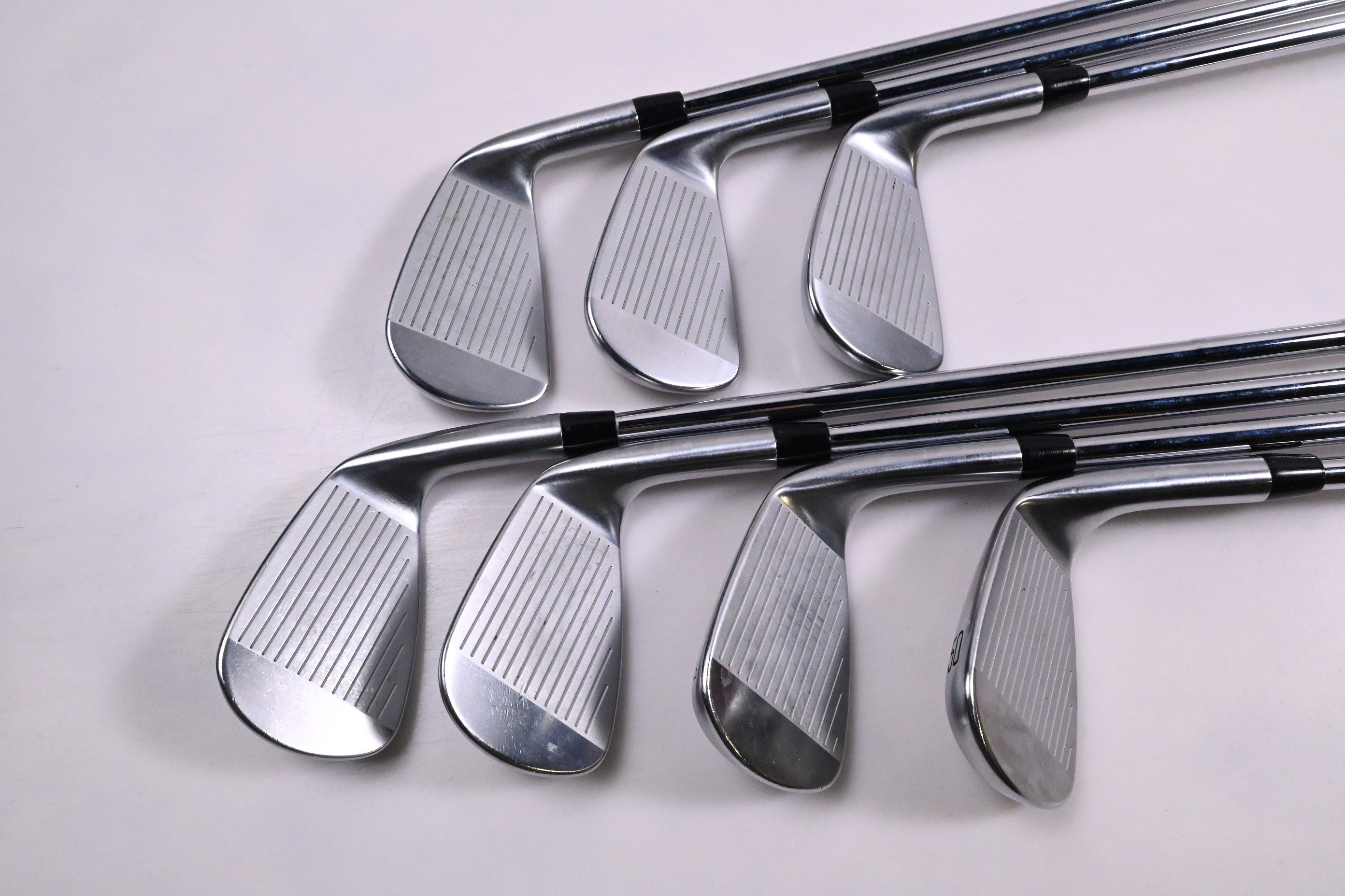 Left Hand Titleist T100 2021 Irons / 5-PW+48° / Stiff Flex AMT Tour White S300