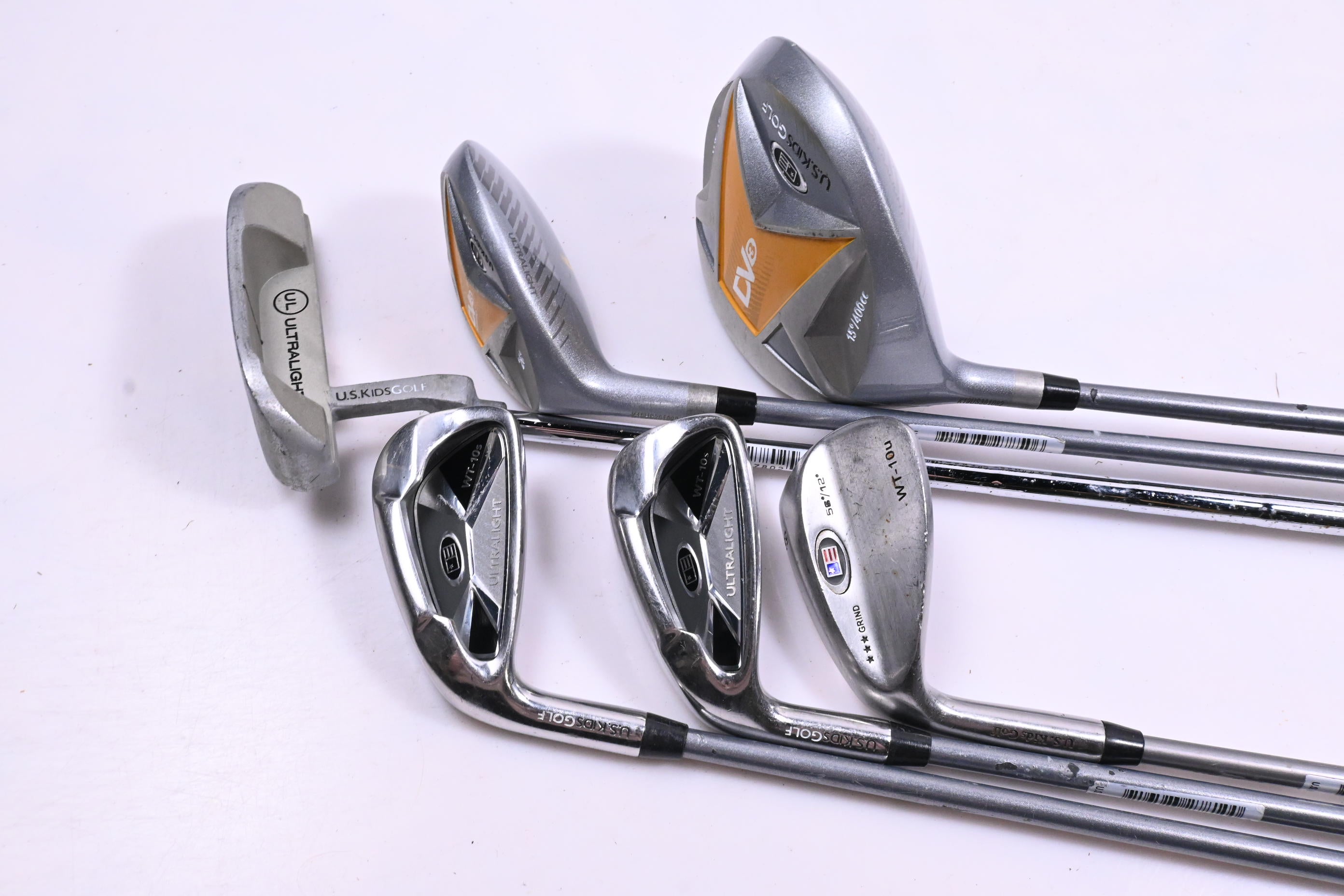 Left Hand US Kids WT-10s Package Set / Woods, Irons, Putter, Bag