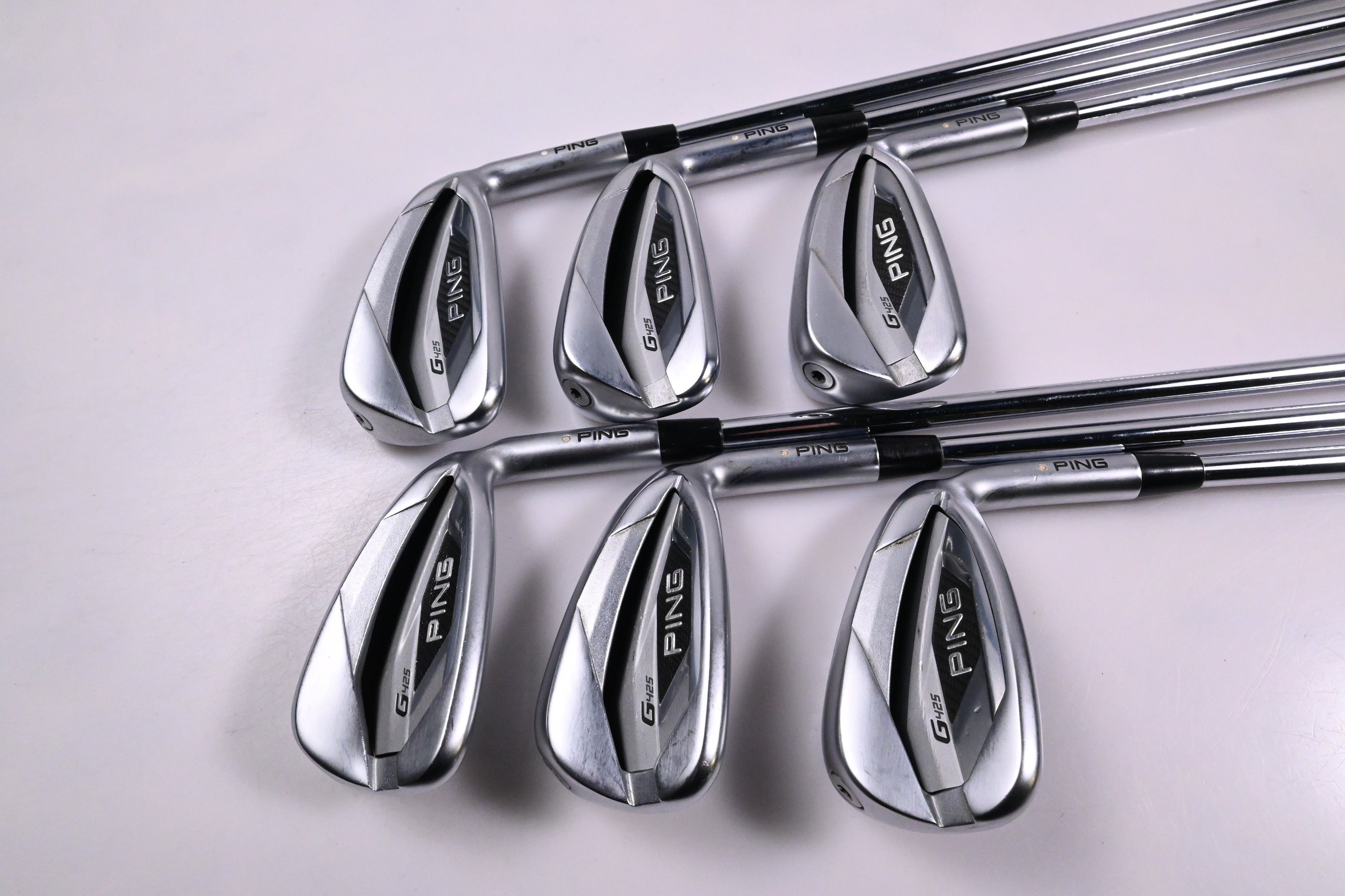 Ping G425 Irons / 5-PW / White Dot / Regular Flex Ping AWT 2.0 Shafts