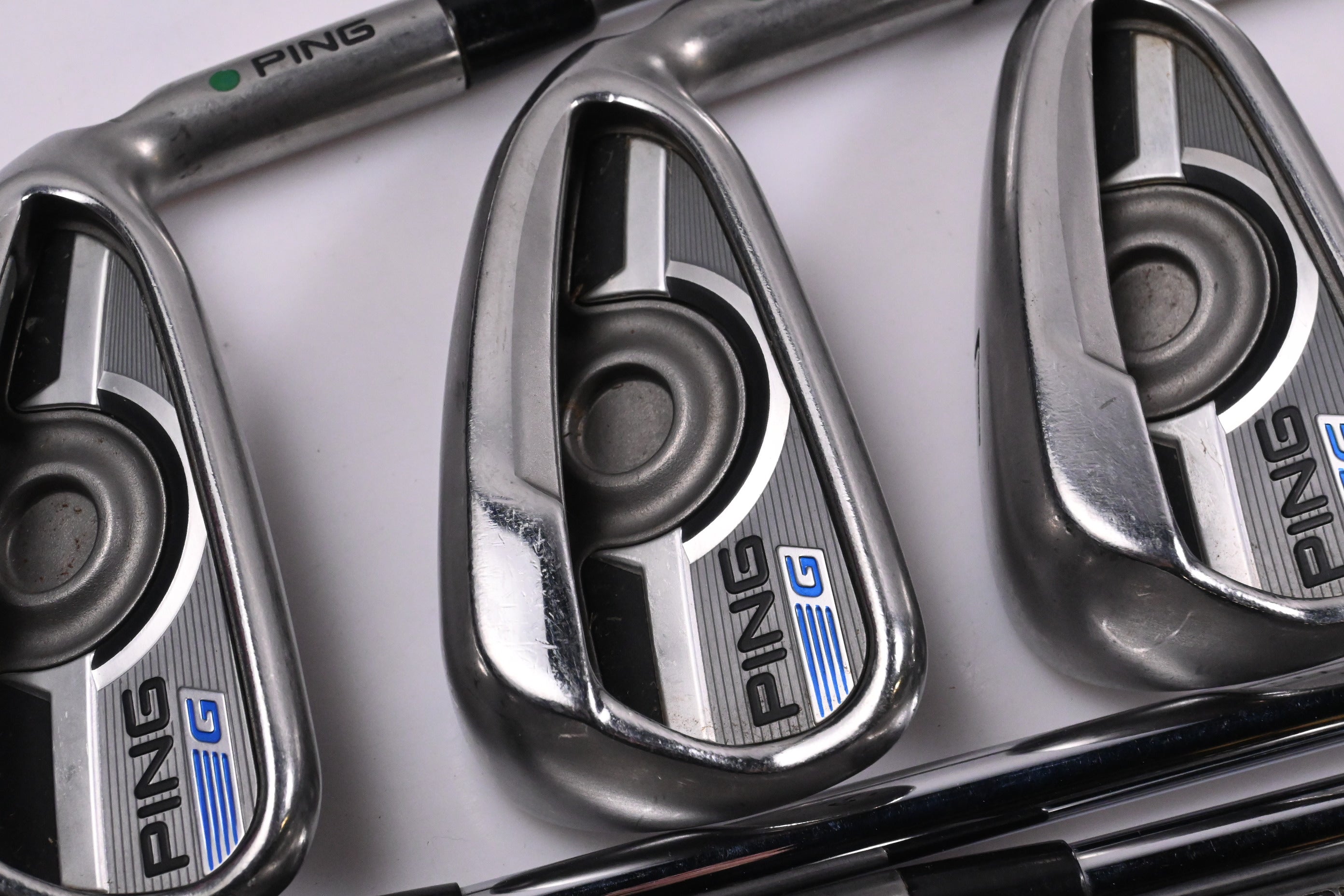 Ping G Series Irons / 5-PW+SW / Green Dot / Regular Flex Ping AWT 2.0 Shafts