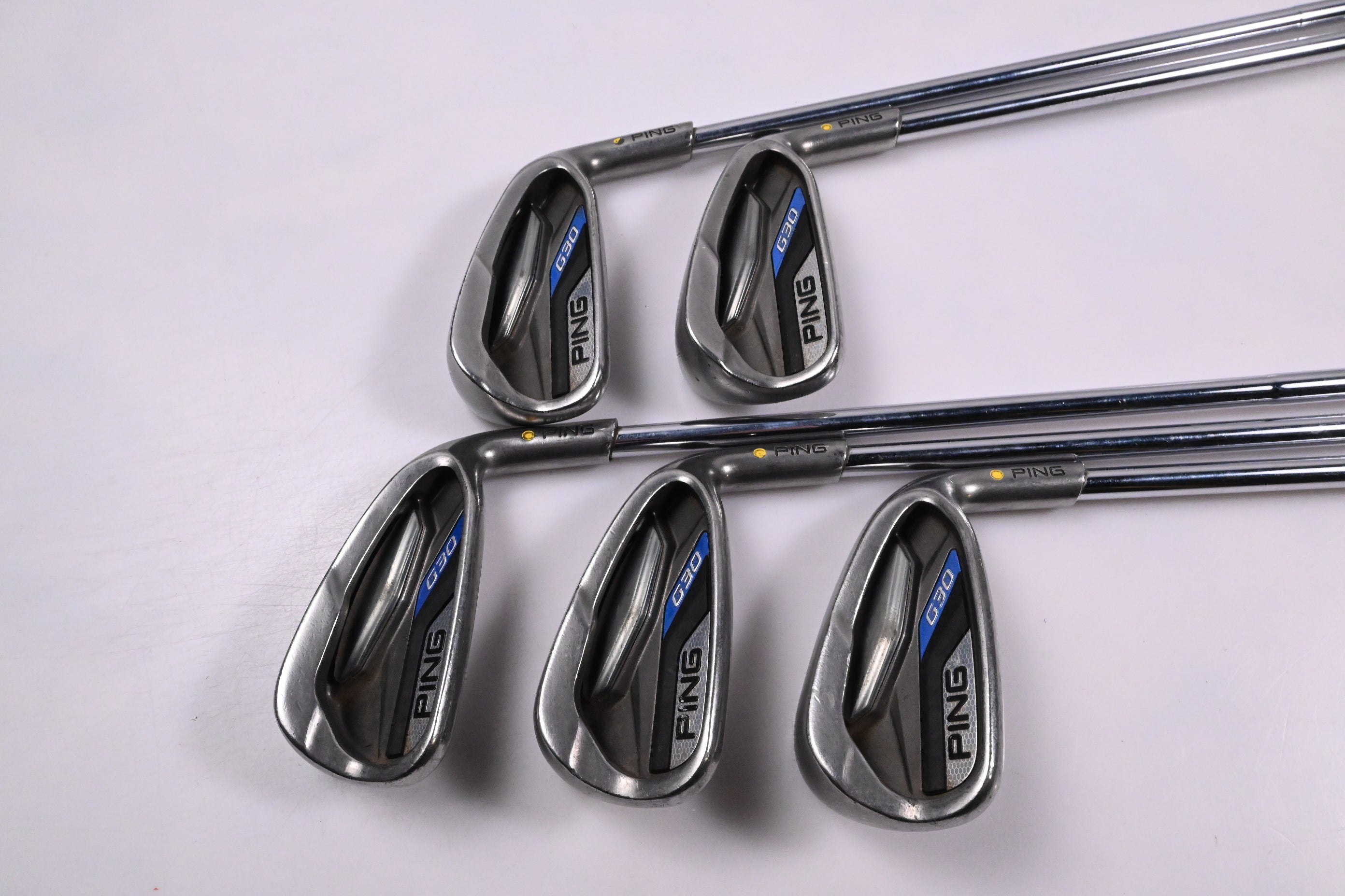 Ping G30 Irons / 5-9i / Yellow Dot / Regular Flex Ping CFS Distance Shafts