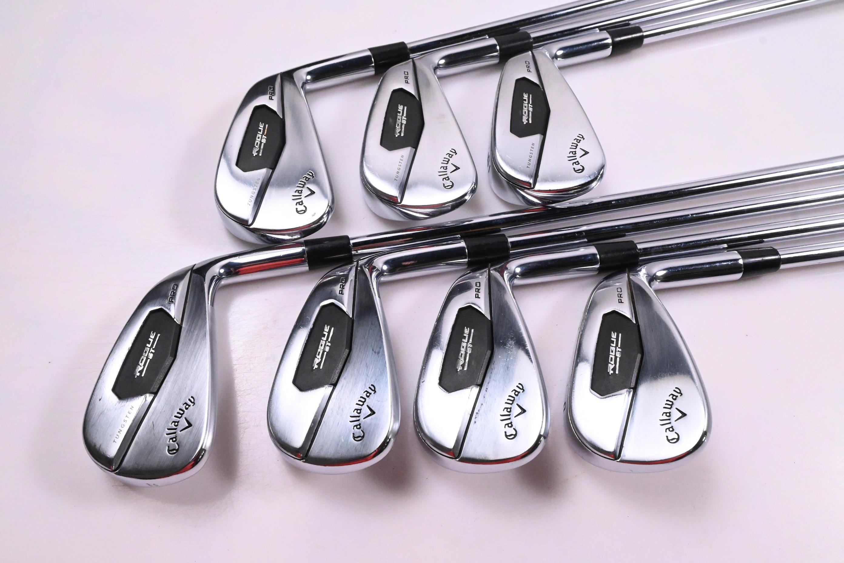 Callaway Rogue ST Pro Irons / 4-PW / Stiff Flex Project X Rifle Tour Flighted