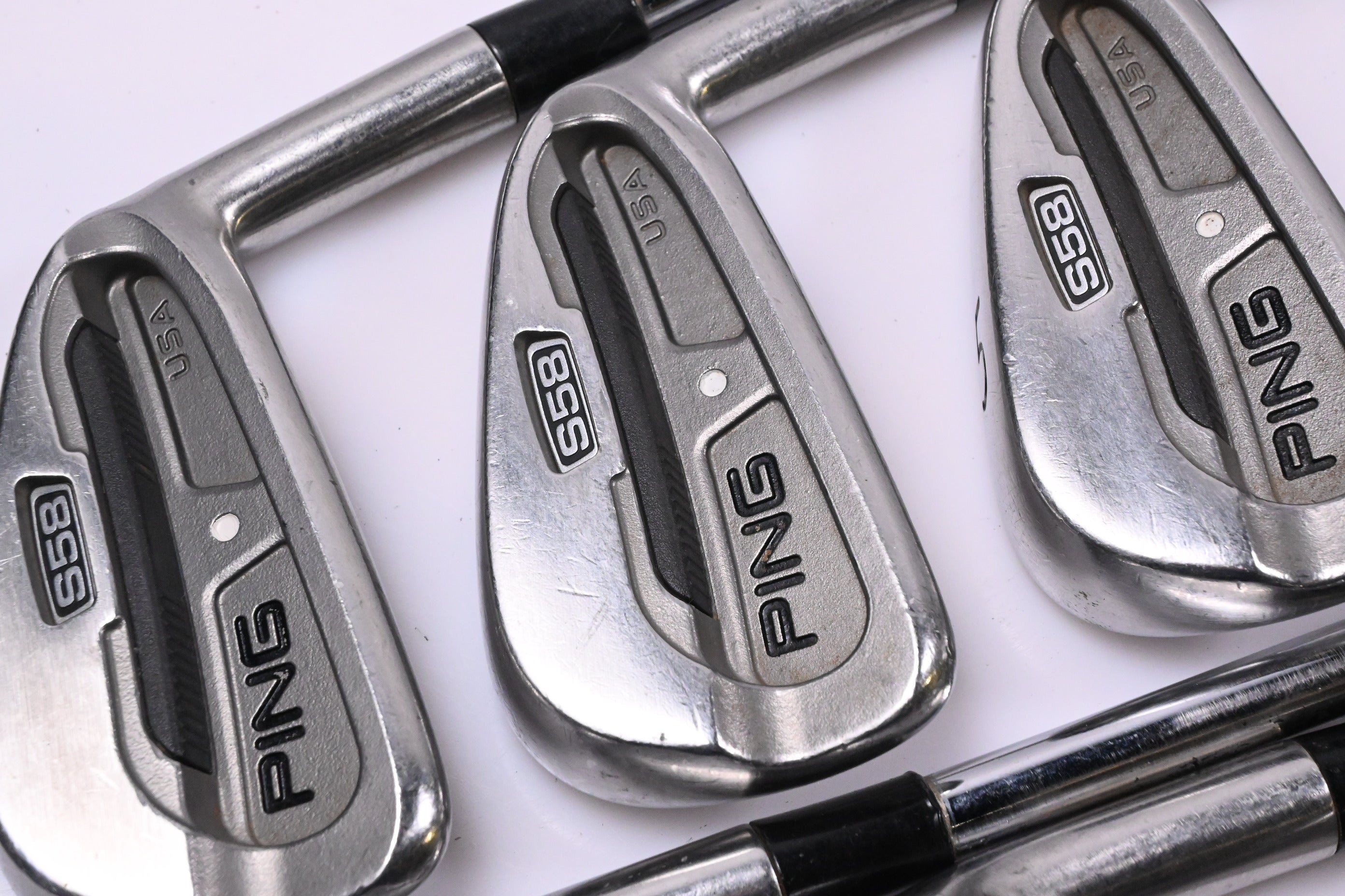 Ping S58 Irons / 3-PW / White Dot / Stiff Flex Ping AWT Shafts