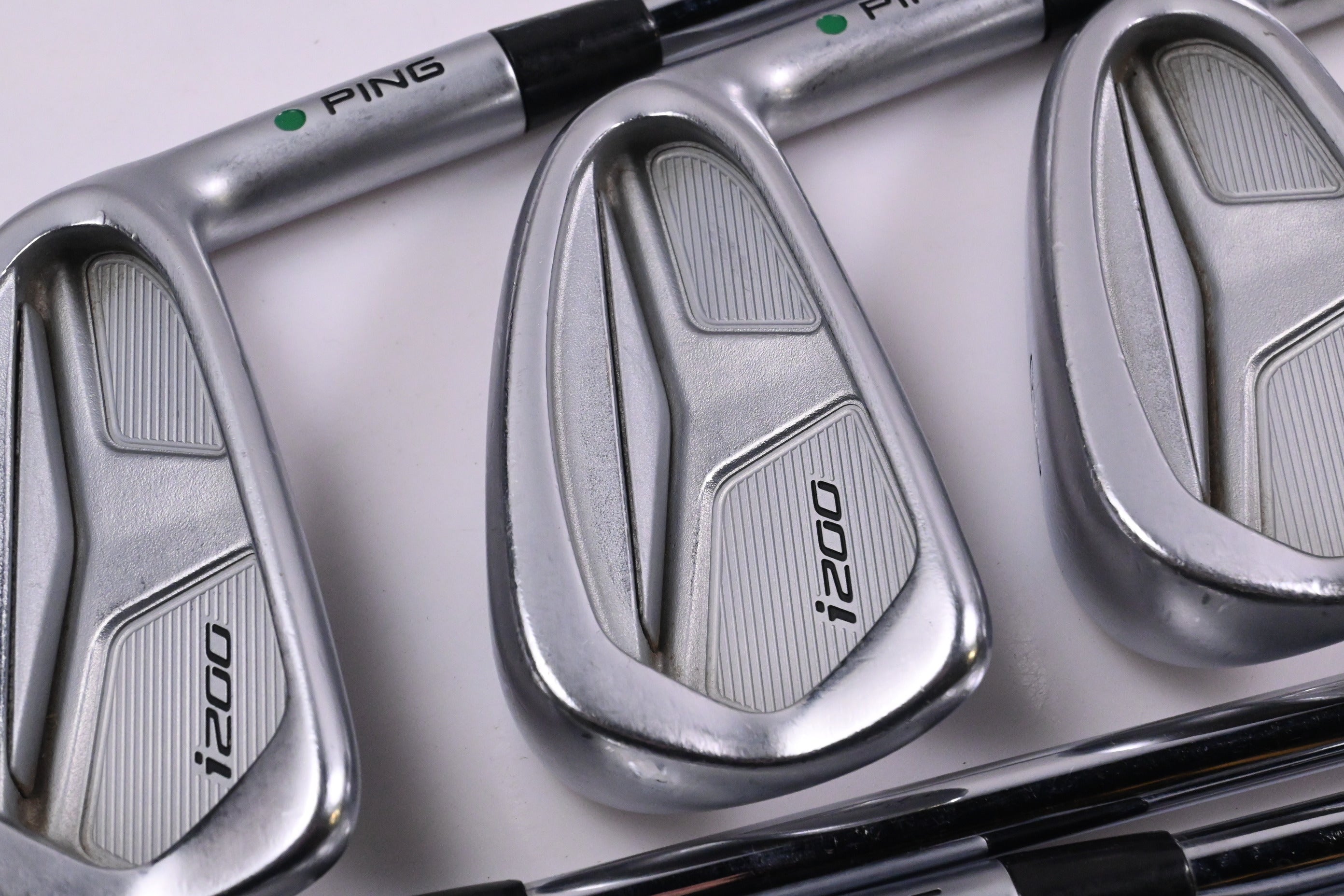 Ping i200 Irons / 5-PW+UW / Green Dot / Stiff Flex Ping AWT 2.0 Shafts