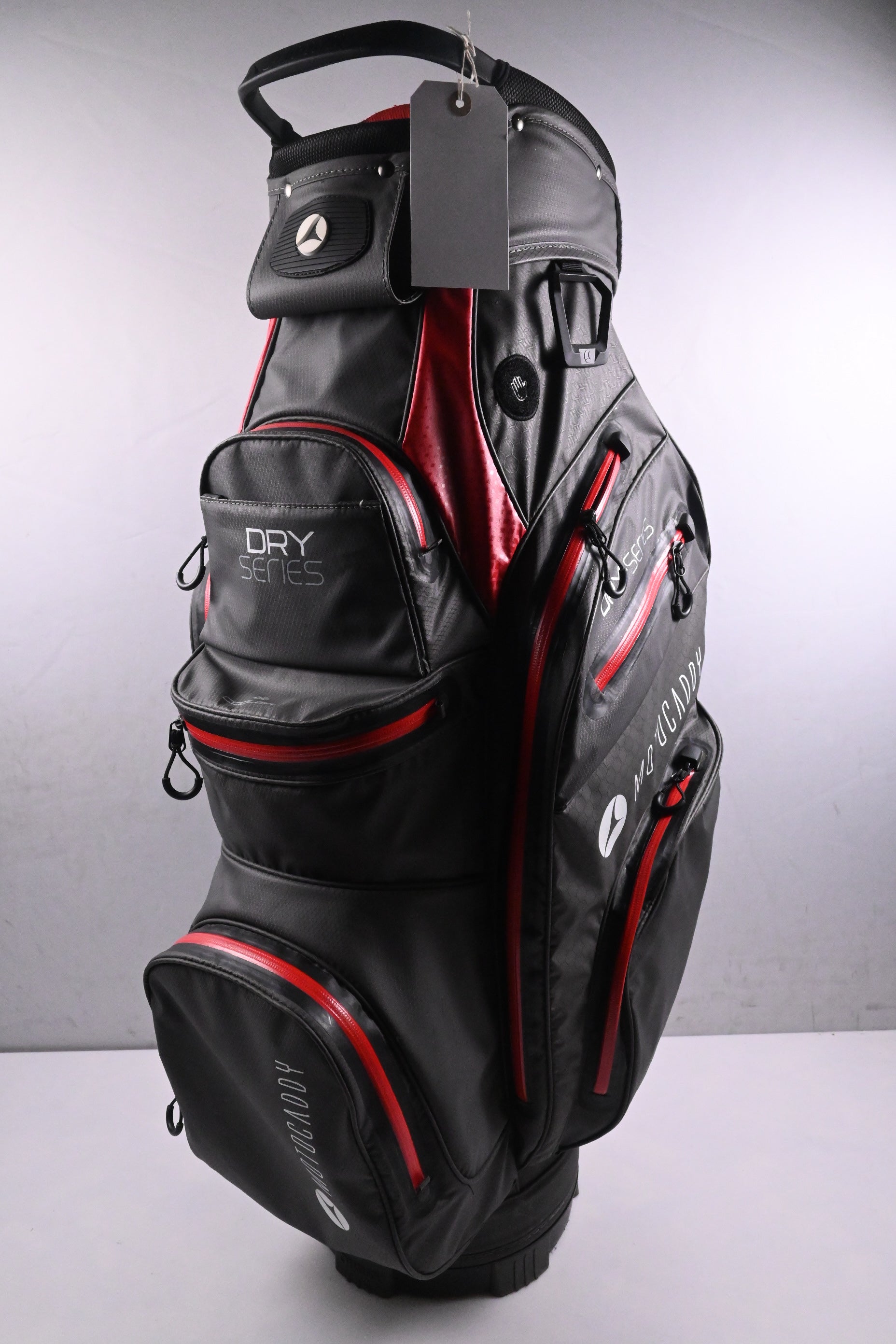 Motocaddy Dry Series Cart Bag / 14-Way Divider / Grey & Red
