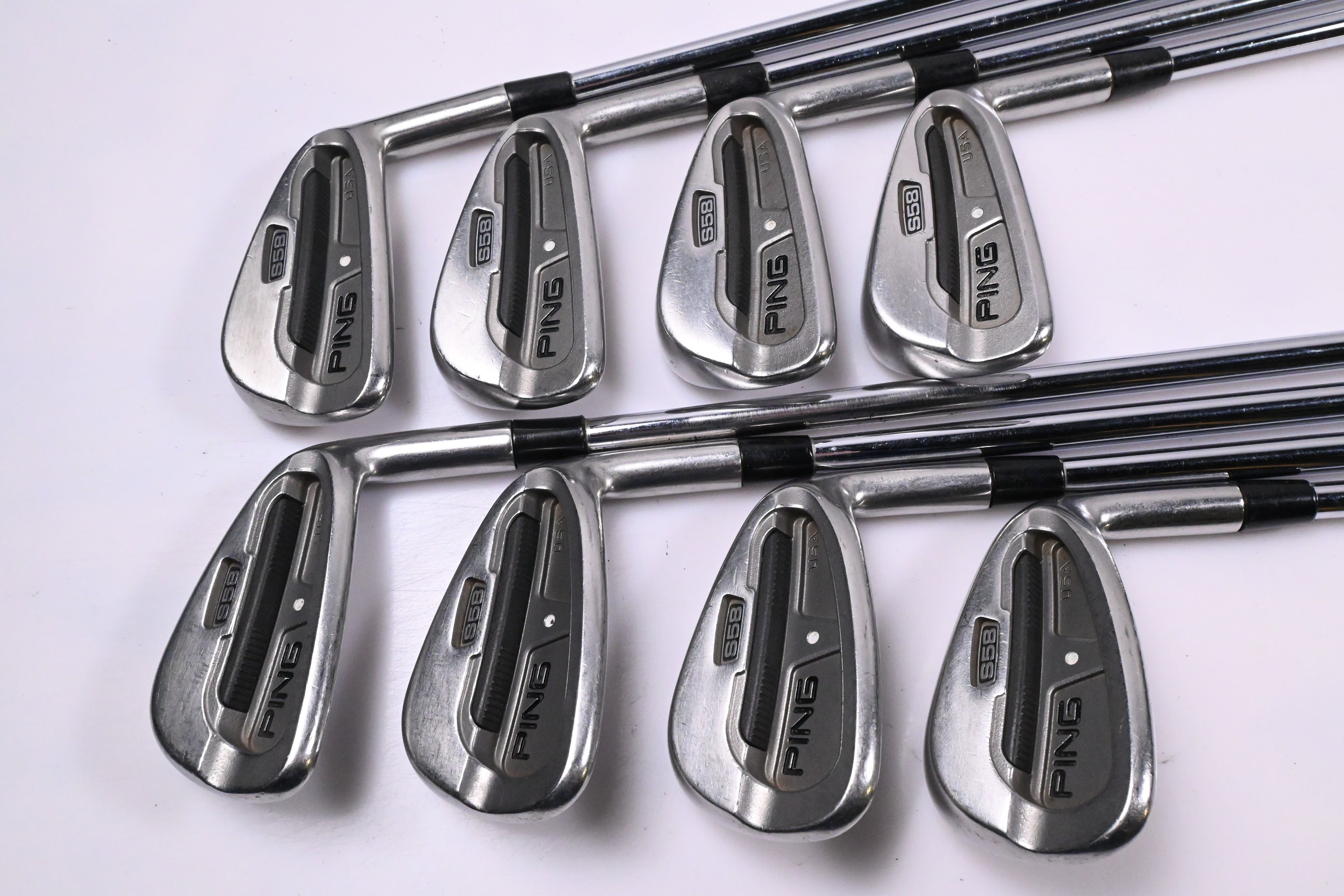 Ping S58 Irons / 3-PW / White Dot / Stiff Flex Ping AWT Shafts