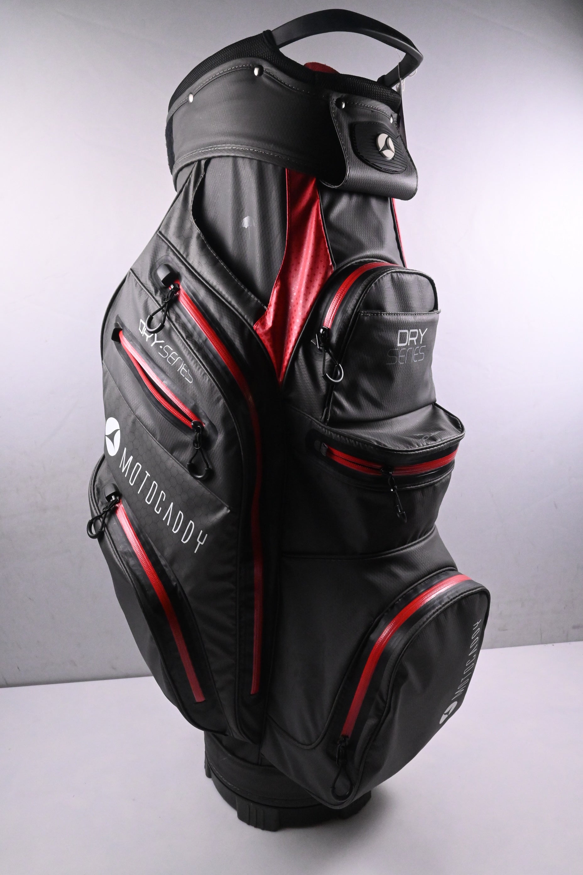 Motocaddy Dry Series Cart Bag / 14-Way Divider / Grey & Red