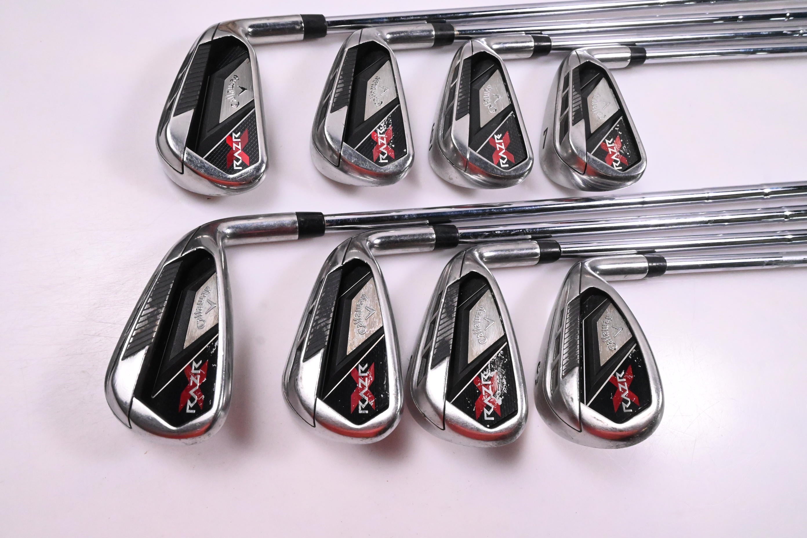 Callaway RAZR X Irons / 4-PW+SW / Stiff Flex Callaway RAZR X Steel Shafts