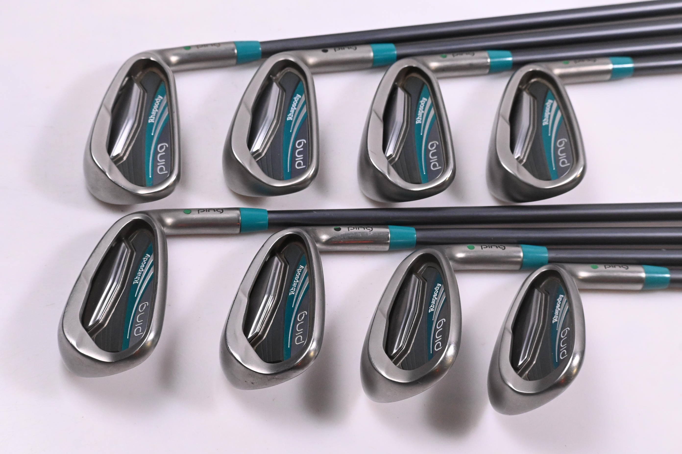 Ping Rhapsody 2015 Irons / 5-PW+GW+SW / Green Dot / Senior Flex Ping CFS 65