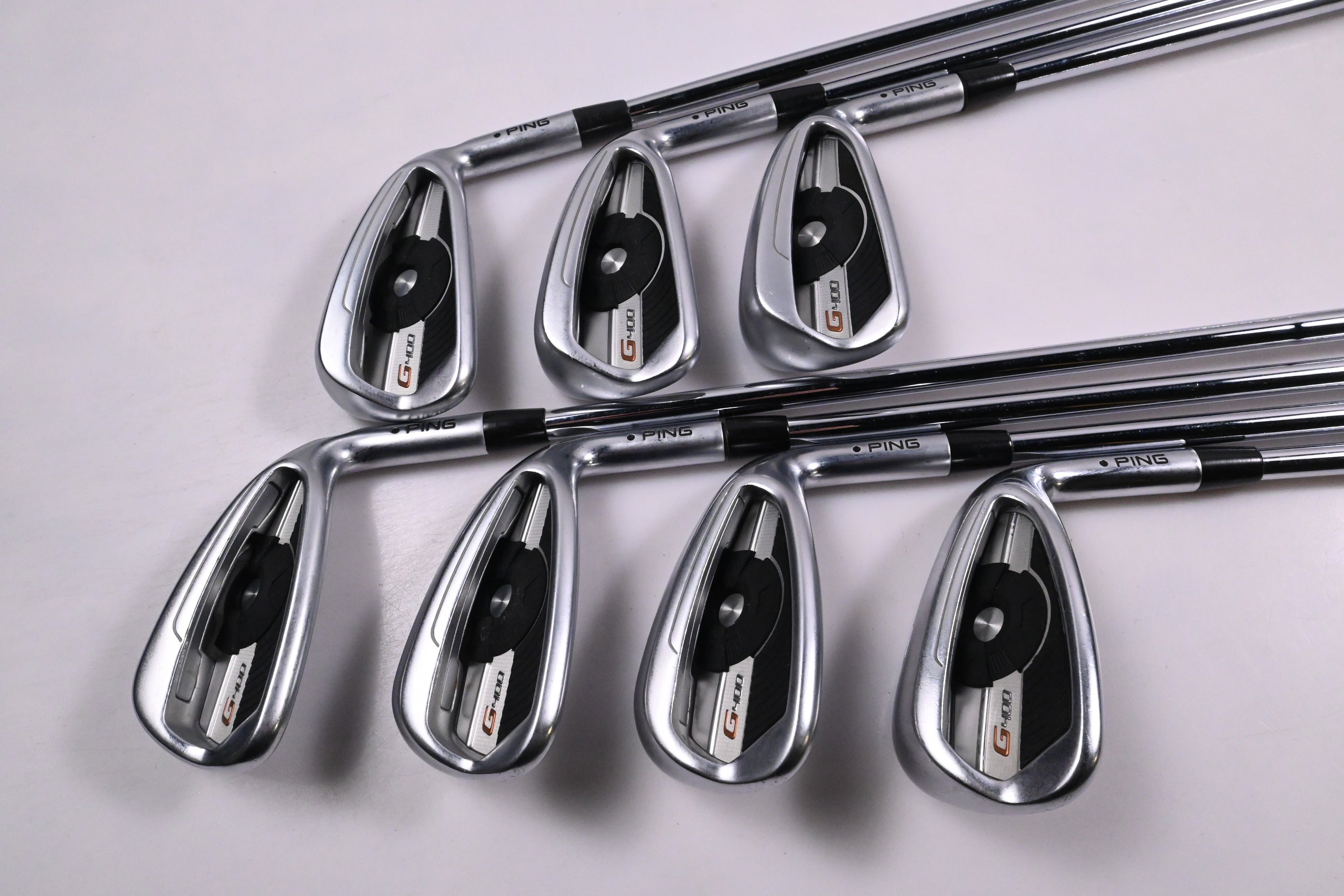 Ping G400 Irons / 5-PW+UW / Black Dot / Regular Flex Ping AWT 2.0 Shafts