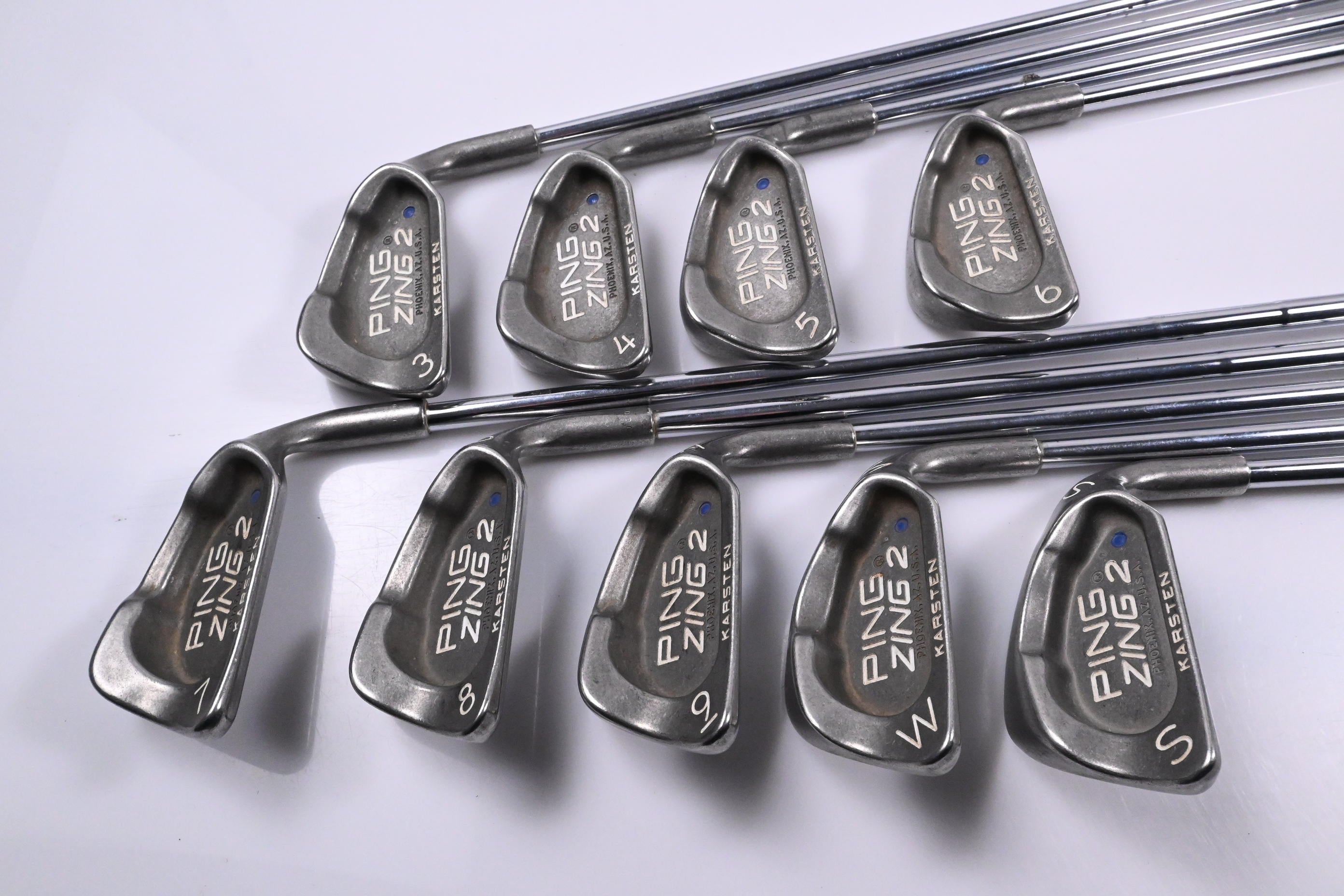 Ping Zing 2 Irons / 3-PW+SW / Blue Dot / Stiff Flex Ping Cushin Shafts