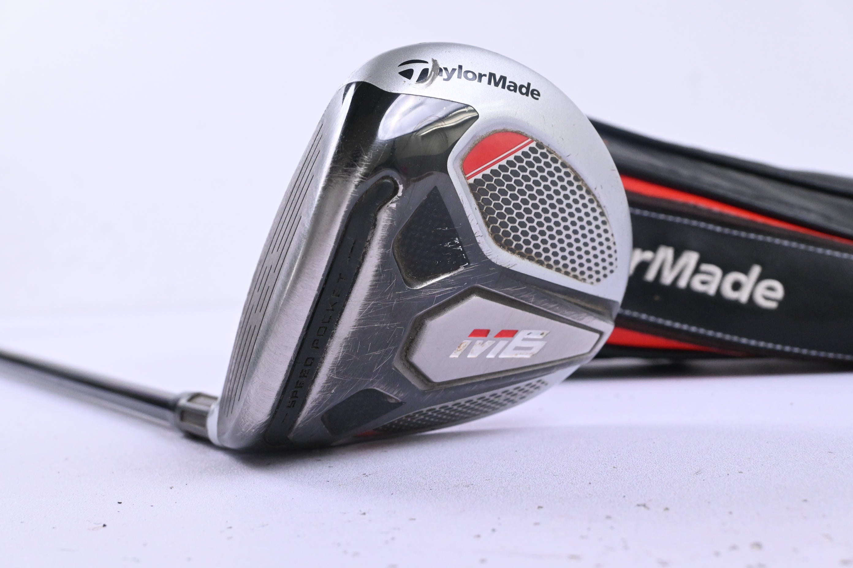 Left Hand Taylormade M6 #3 Wood / 15 Degree / Stiff Flex Atmos Orange 6 Shaft