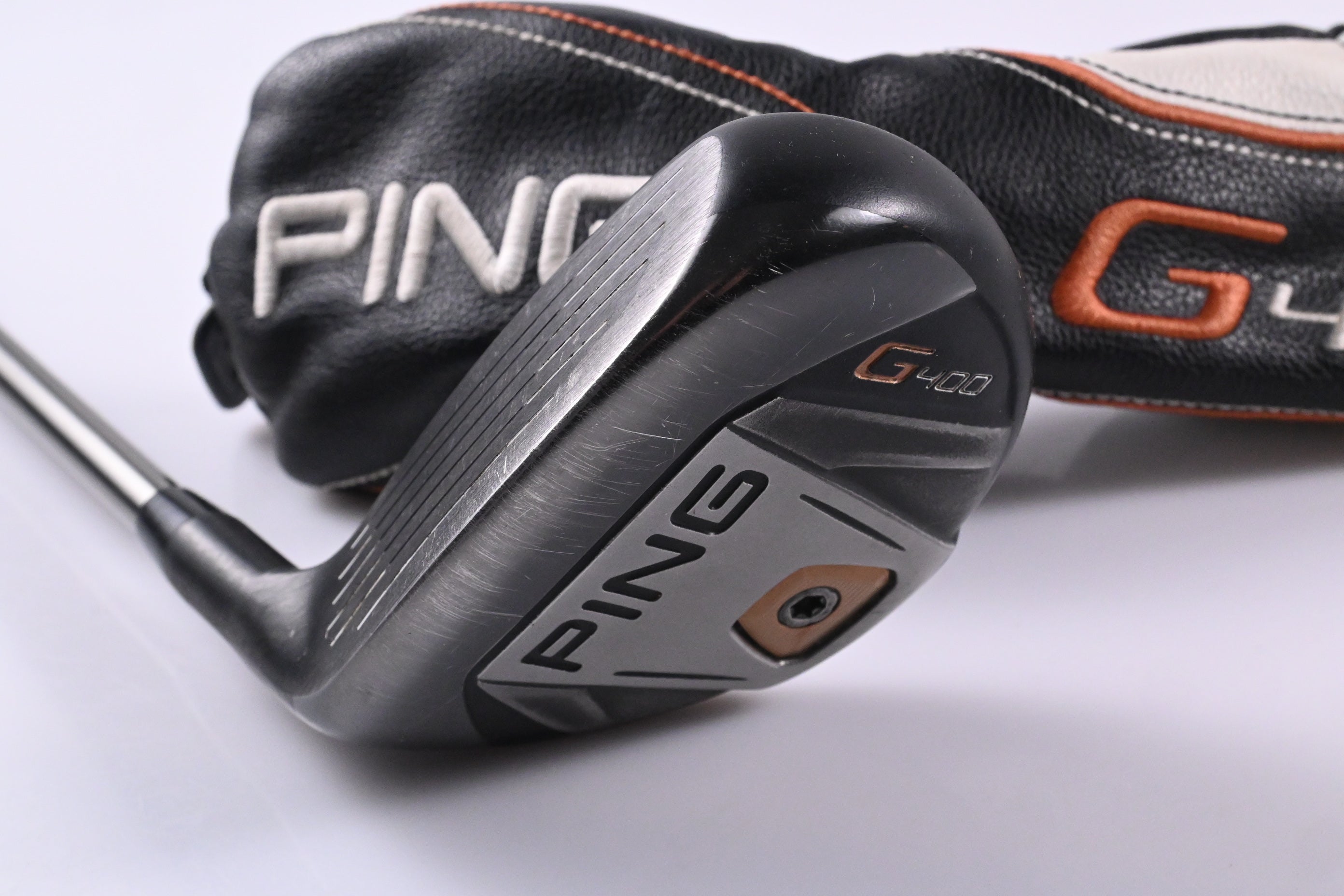 Left Hand Ping G400 #4 Hybrid / 22 Degree / Stiff Flex Ping Tour Chrome 85 Shaft
