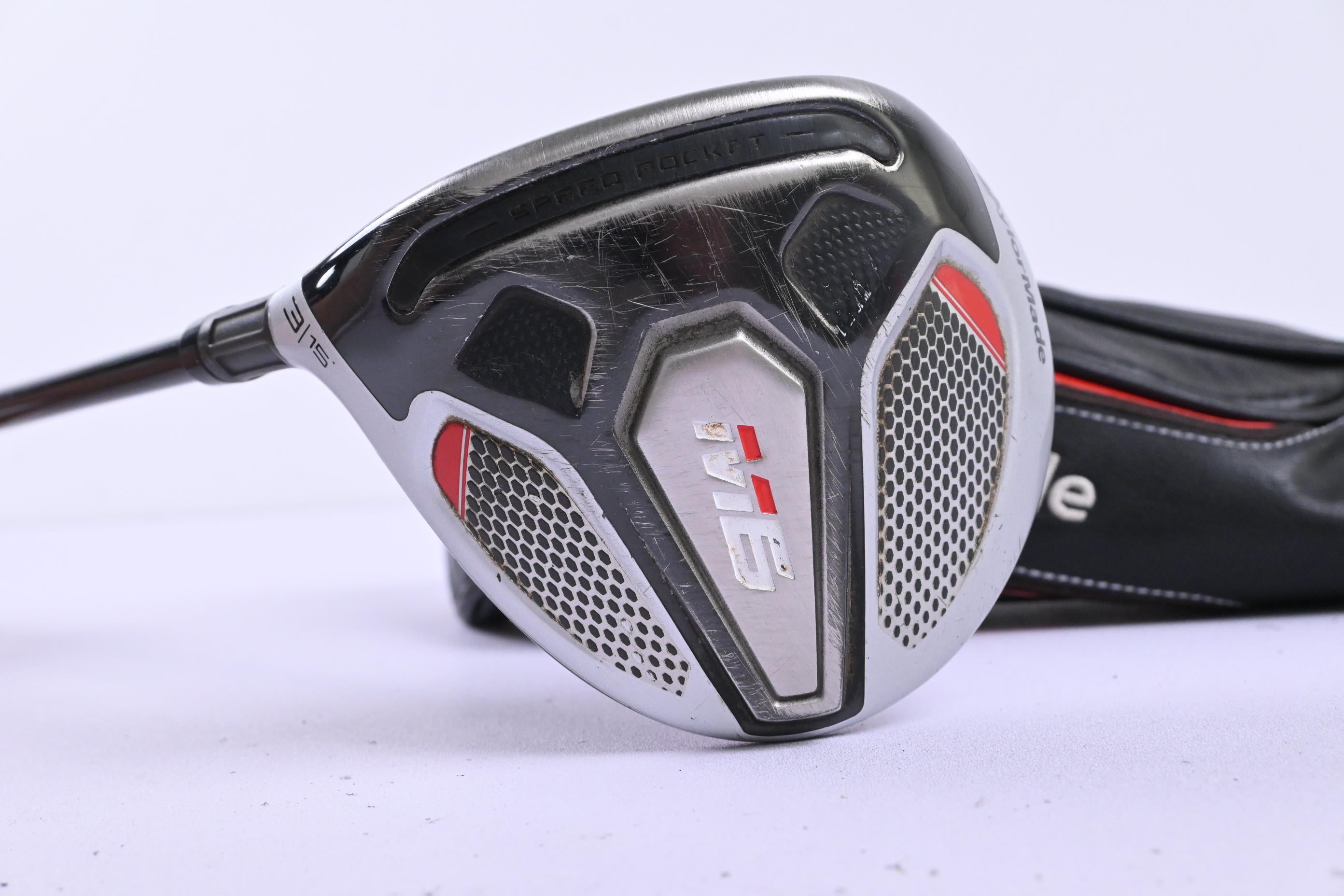 Left Hand Taylormade M6 #3 Wood / 15 Degree / Stiff Flex Atmos Orange 6 Shaft