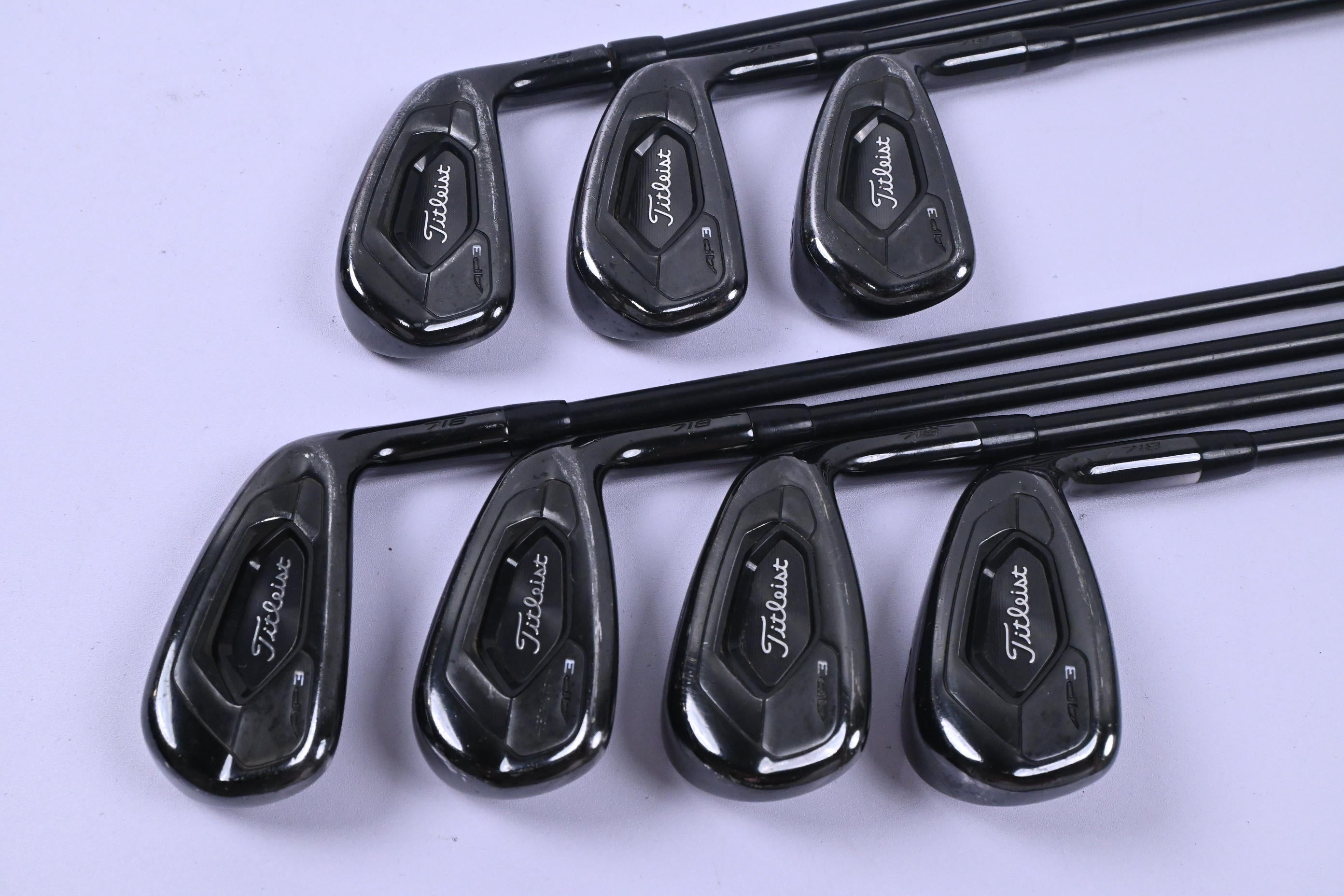 Titleist 718 AP3 Black Irons / 4-PW / Stiff Flex AMT Black S300 Shafts