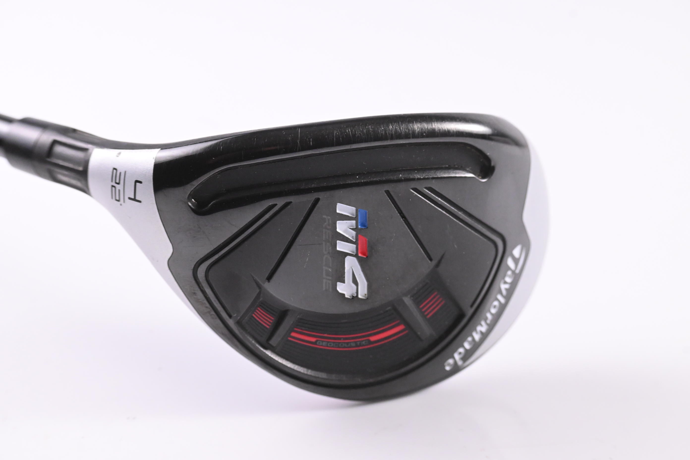 Left Hand Taylormade M4 #4 Hybrid / 22 Degree / Regular Flex Atmos Red 6 Shaft