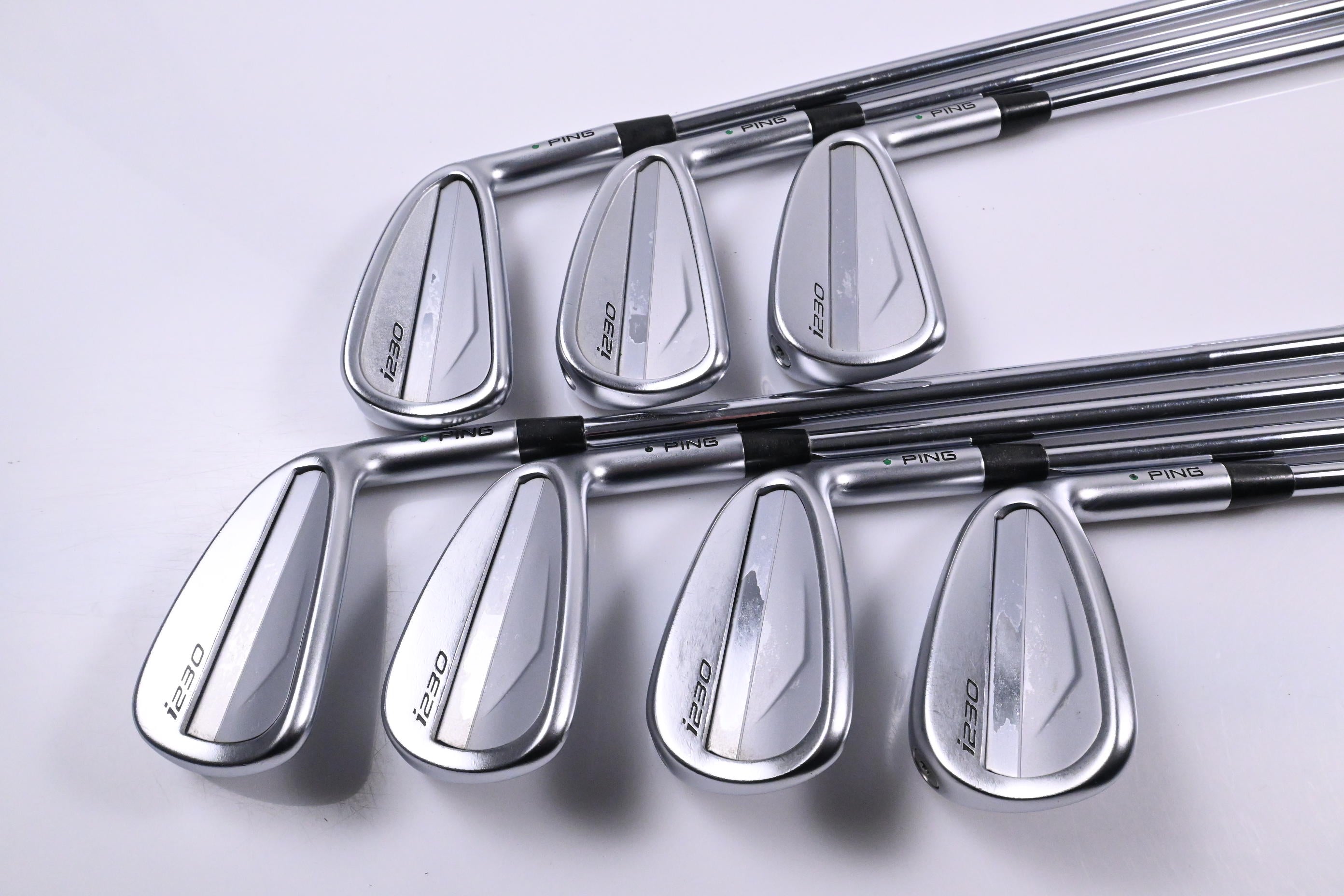 Ping i230 Irons / 4-PW / Green Dot / Stiff Flex Dynamic Gold 120 S300 Shafts