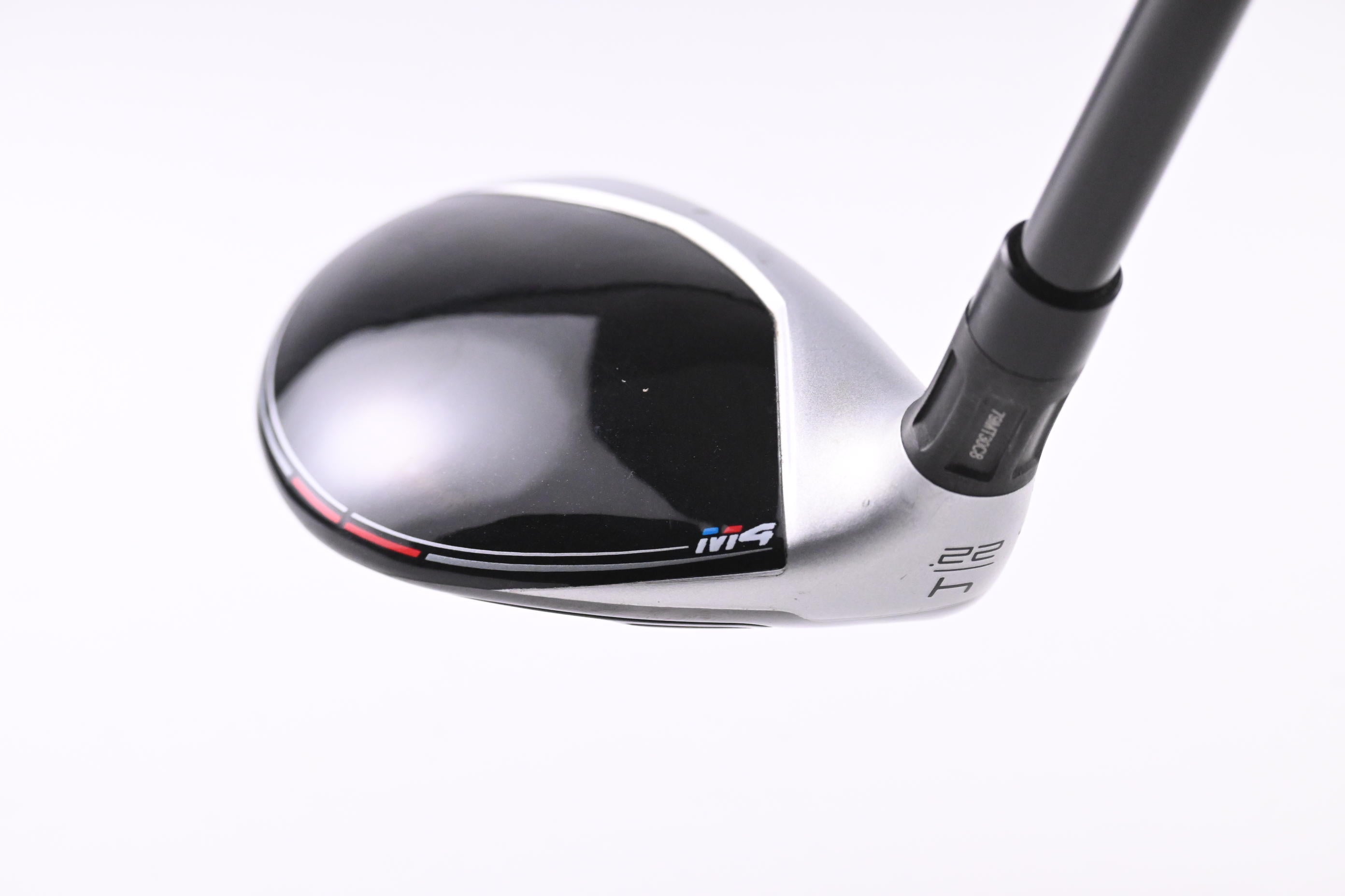 Left Hand Taylormade M4 #4 Hybrid / 22 Degree / Regular Flex Atmos Red 6 Shaft