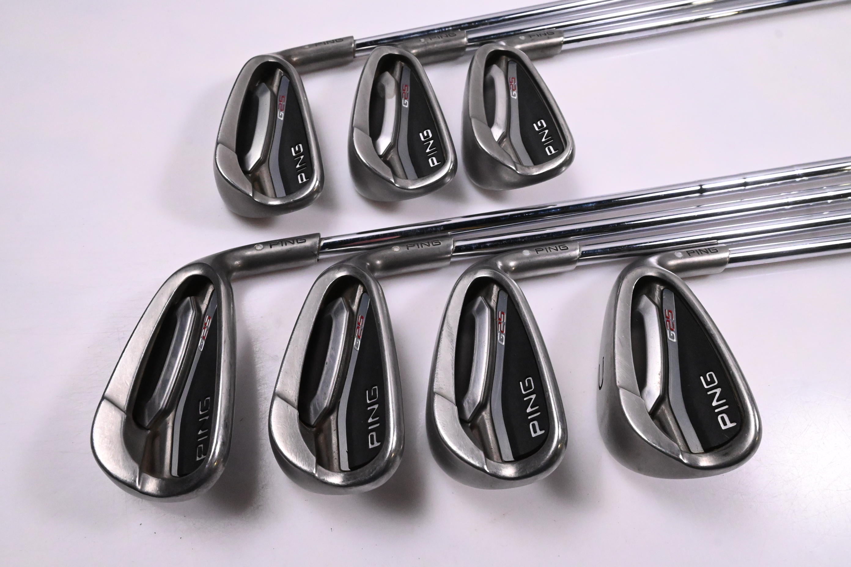 Ping G25 Irons / 5-PW+GW / White Dot / Regular Flex Ping CFS Steel Shafts