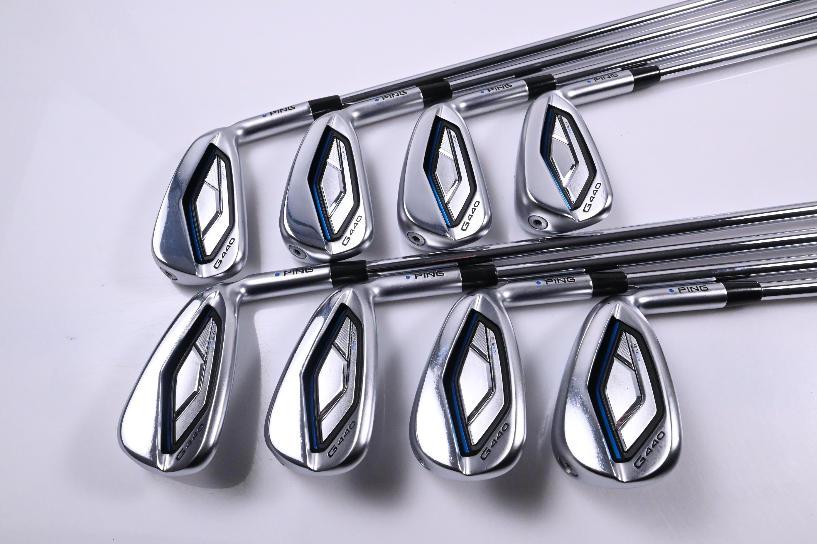 Ping G440 Irons / 4-PW+GW / Blue Dot / Regular Flex Ping AWT 3.0 Shafts
