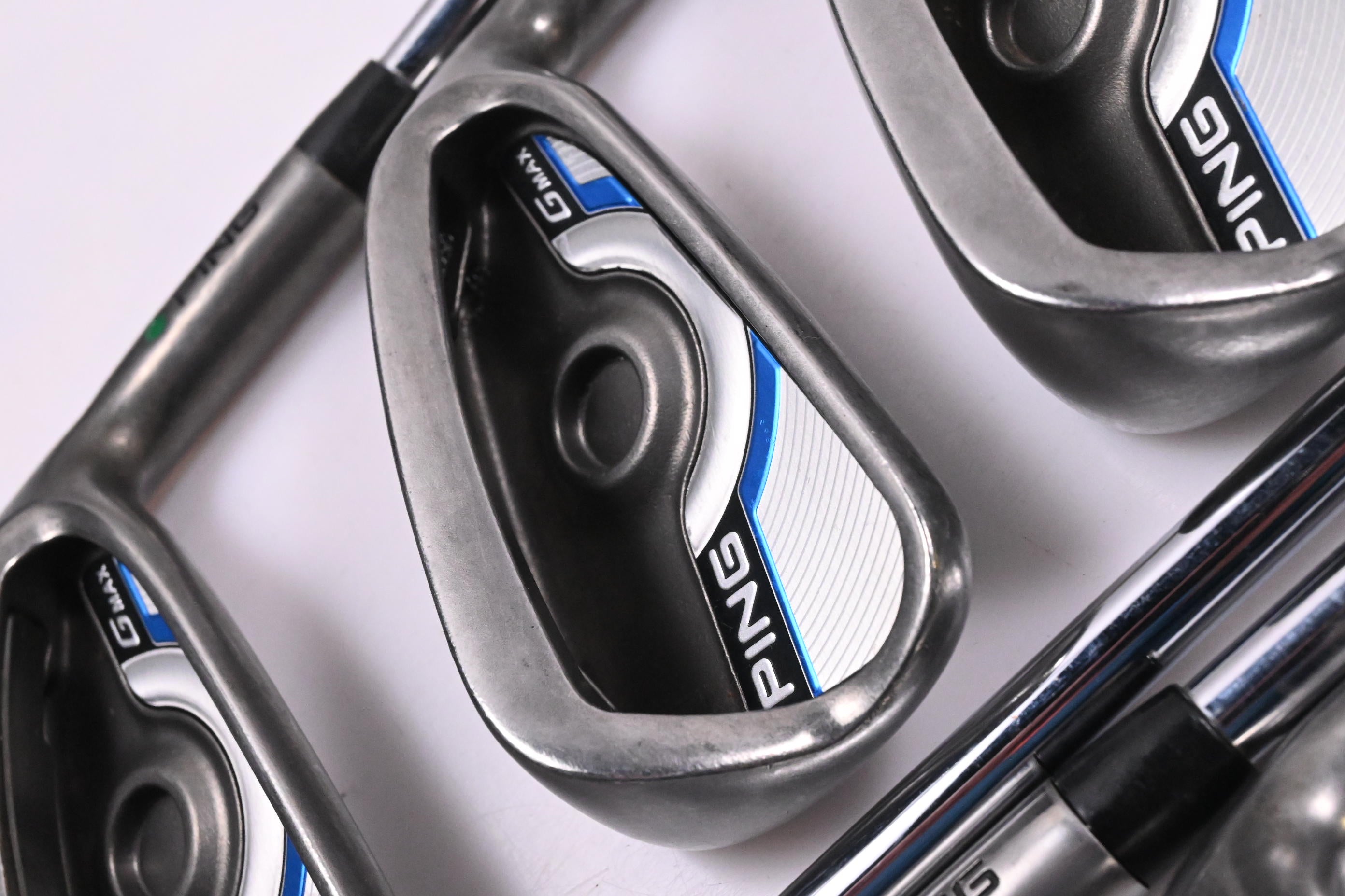 Ping GMax Irons / 4-PW+GW+SW / Green Dot / Regular Flex Ping CFS Distance Shafts