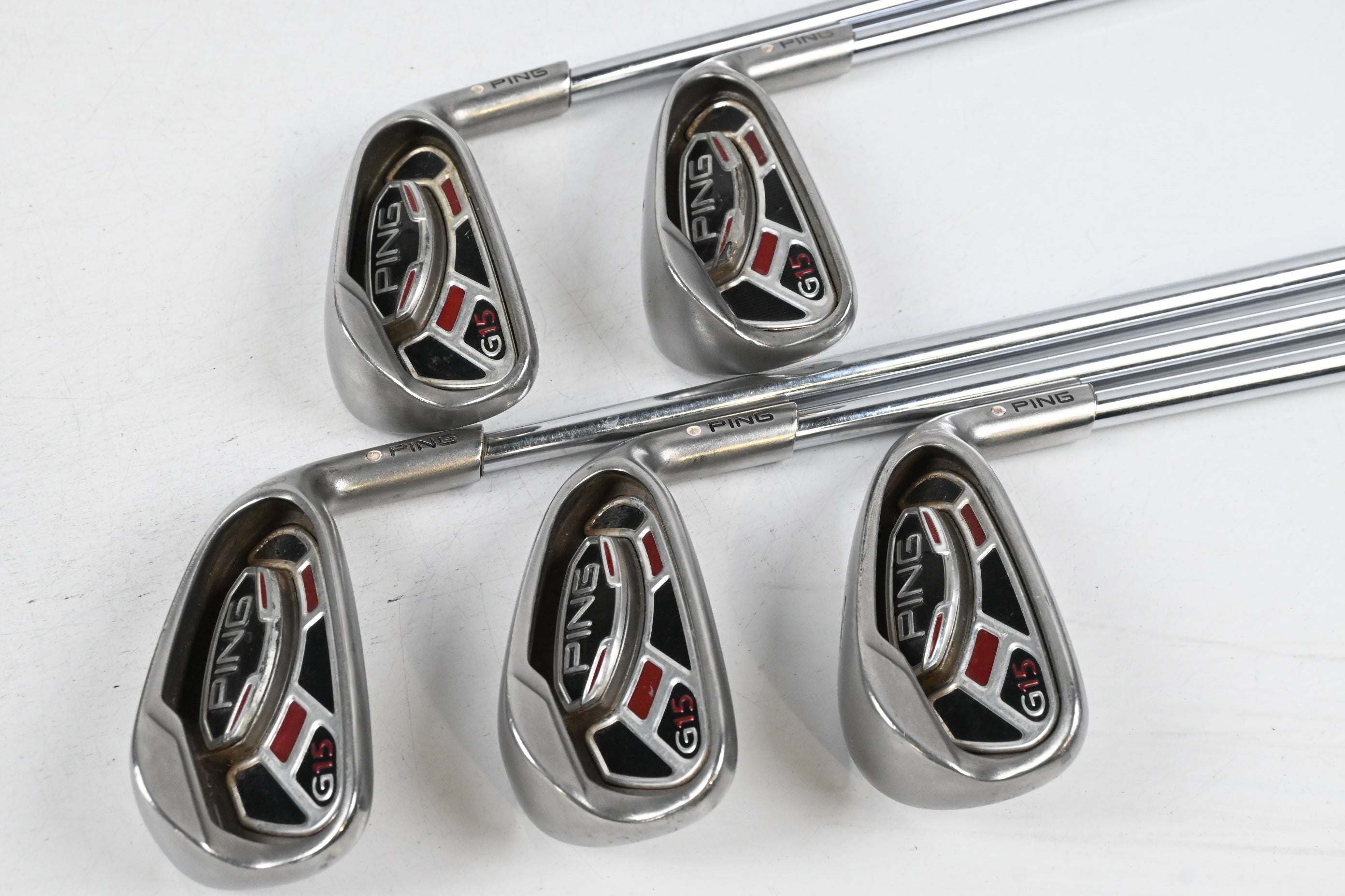 Ping G15 Irons / 6-PW / White Dot / Stiff Flex Steel Shafts