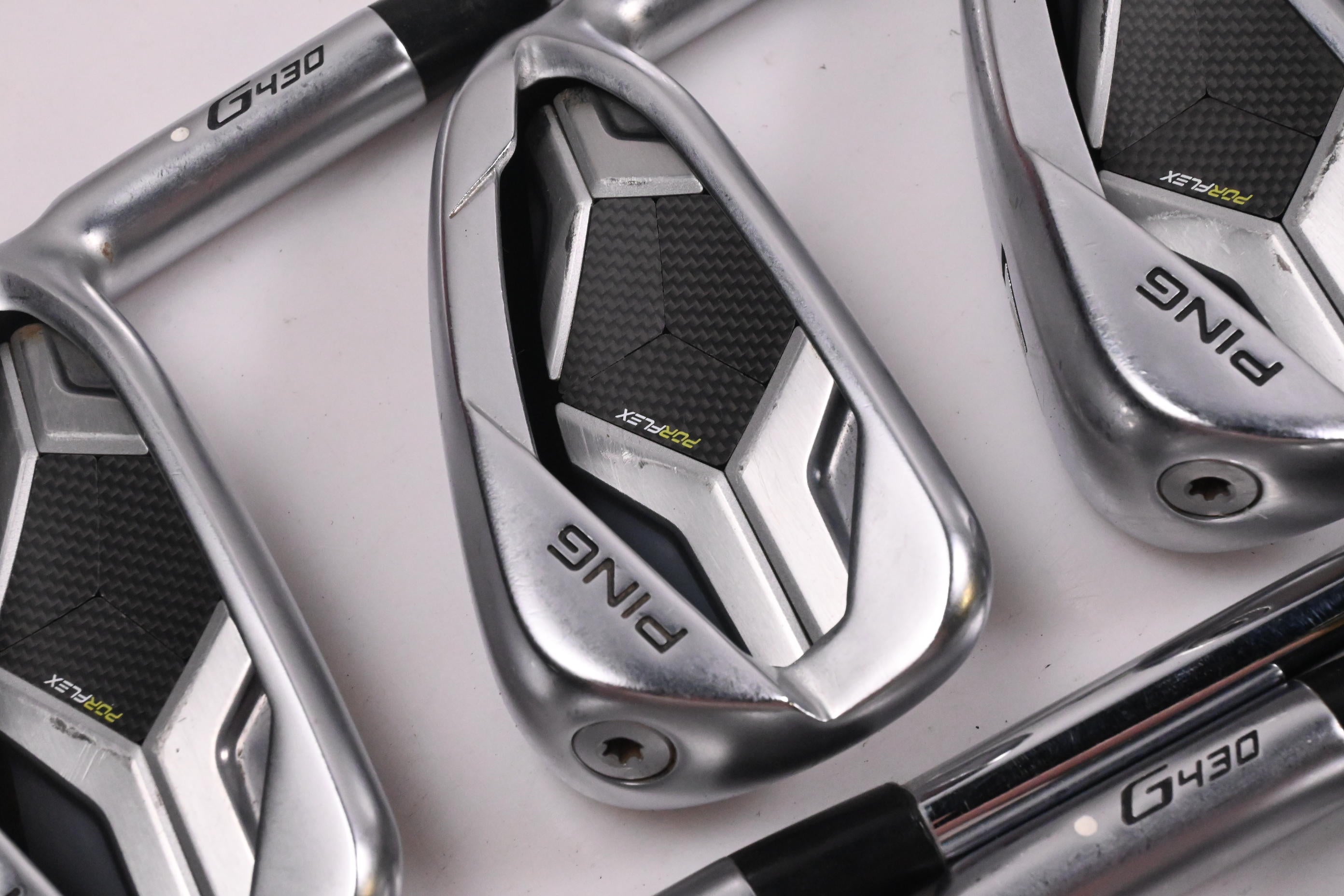 Ping G430 Irons / 5-PW+45°+54° / White Dot / Regular Flex Ping AWT 2.0 Shafts