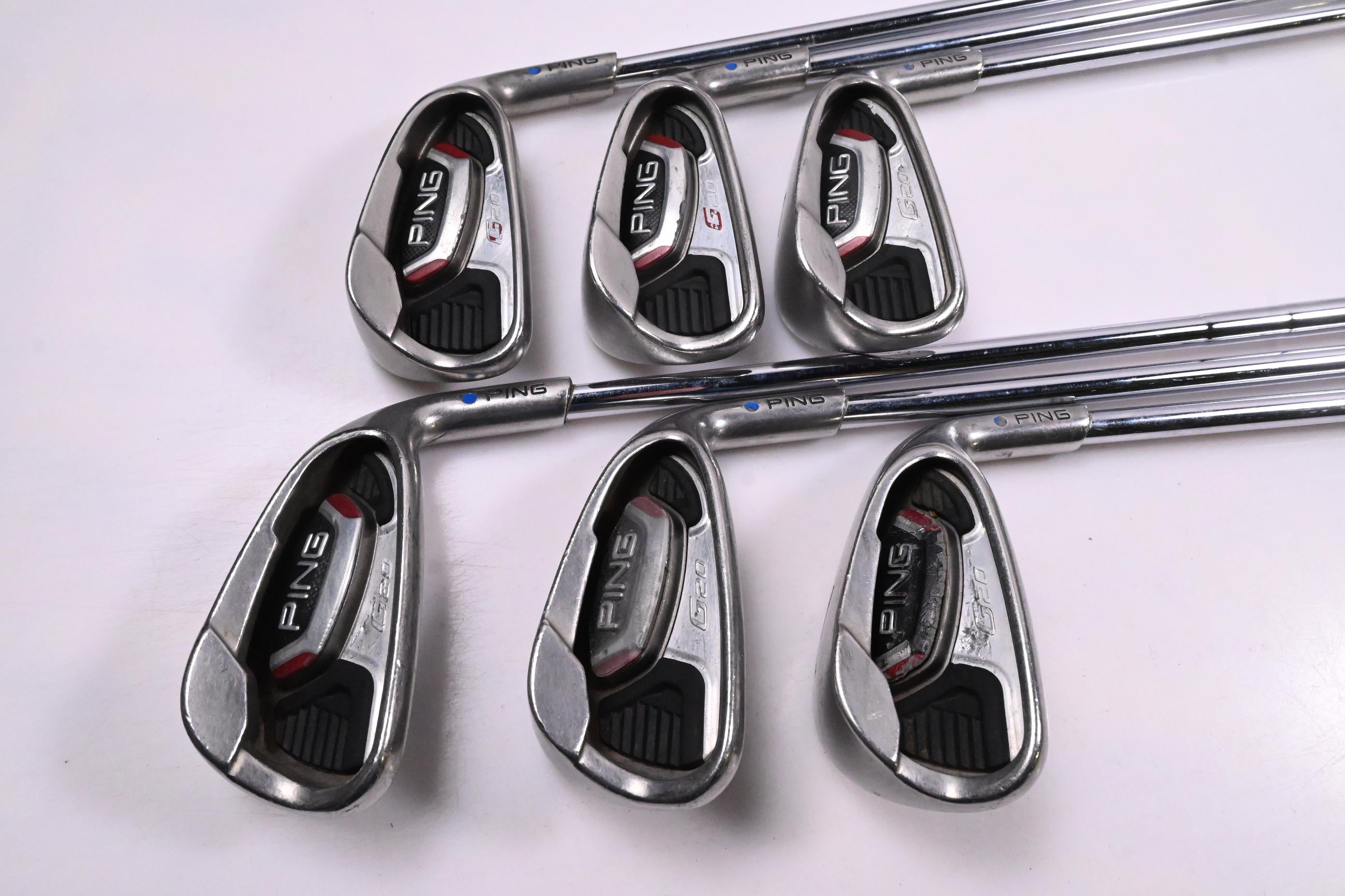 Ping G20 Irons / 5-PW / Blue Dot / Regular Flex Ping CFS Steel Shafts