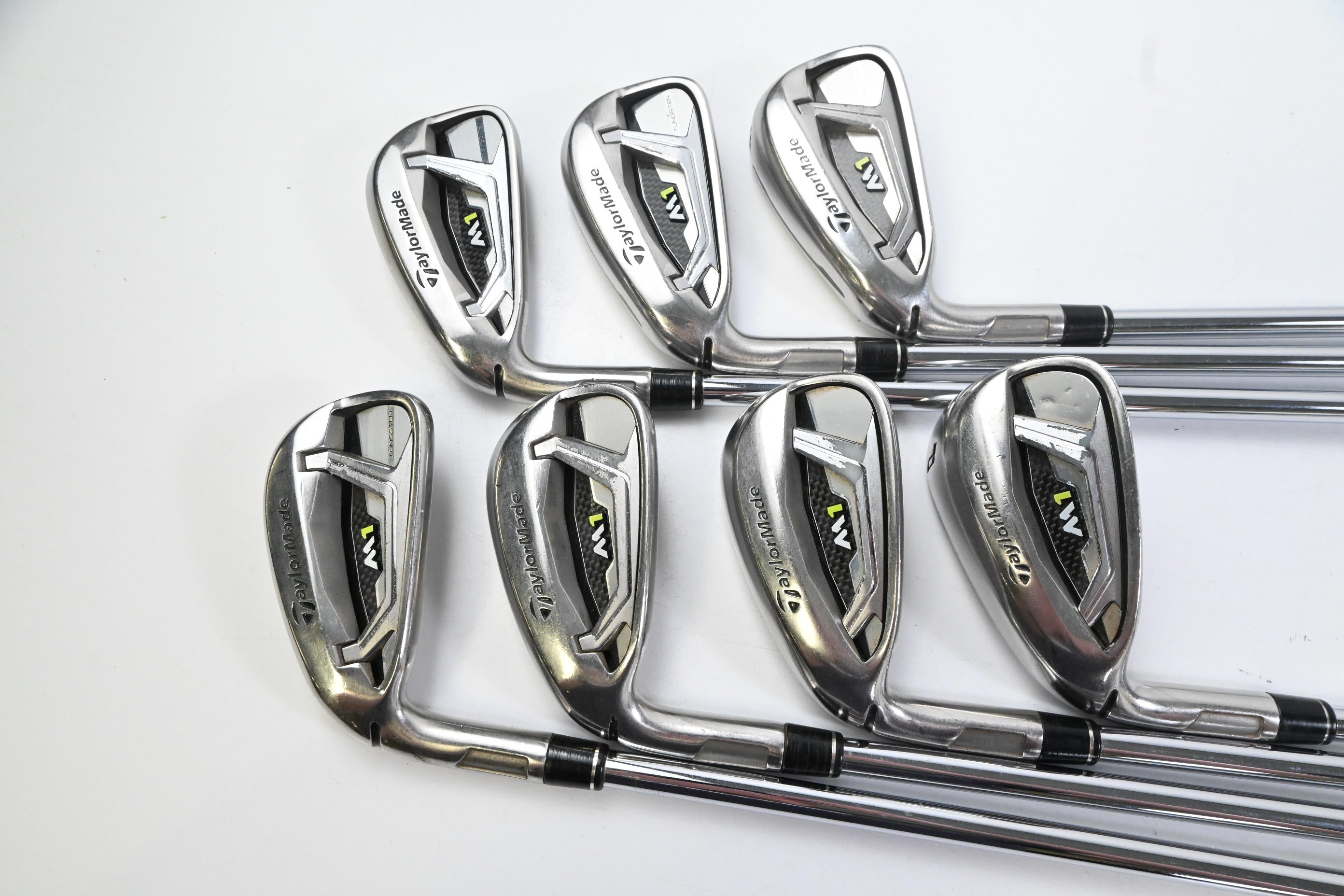 Left Hand Taylormade M1 2017 Irons / 4-PW / Stiff Flex Reax Steel 88 Steel Shaft