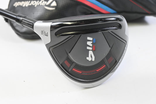 Left Hand Taylormade M4 #3 Wood / 15 Degree / Stiff Flex Fujikura Atmos Red 6