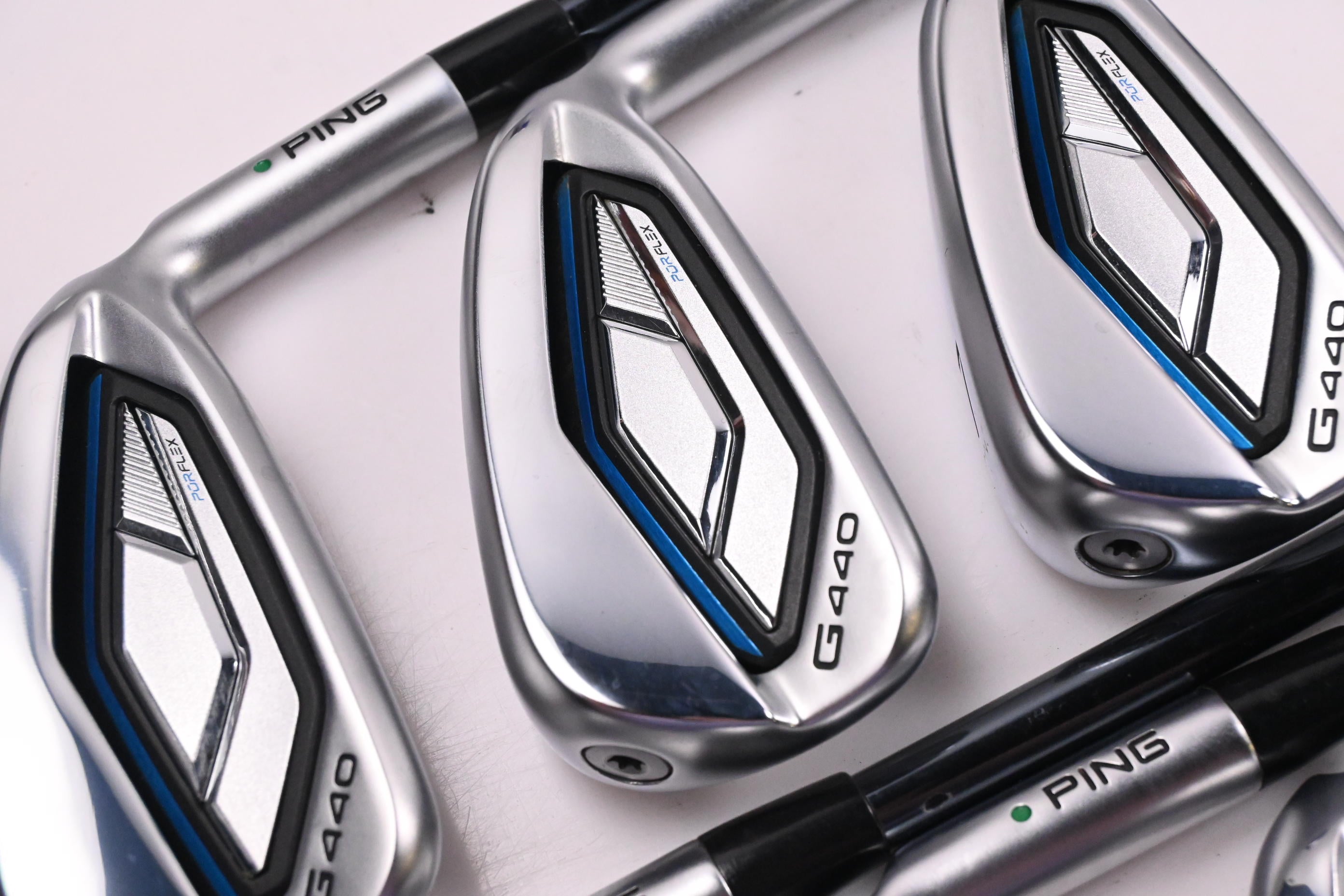 Ping G440 Irons / 5-PW+UW / Green Dot / Stiff Flex UST Recoil Dart 75 Shafts