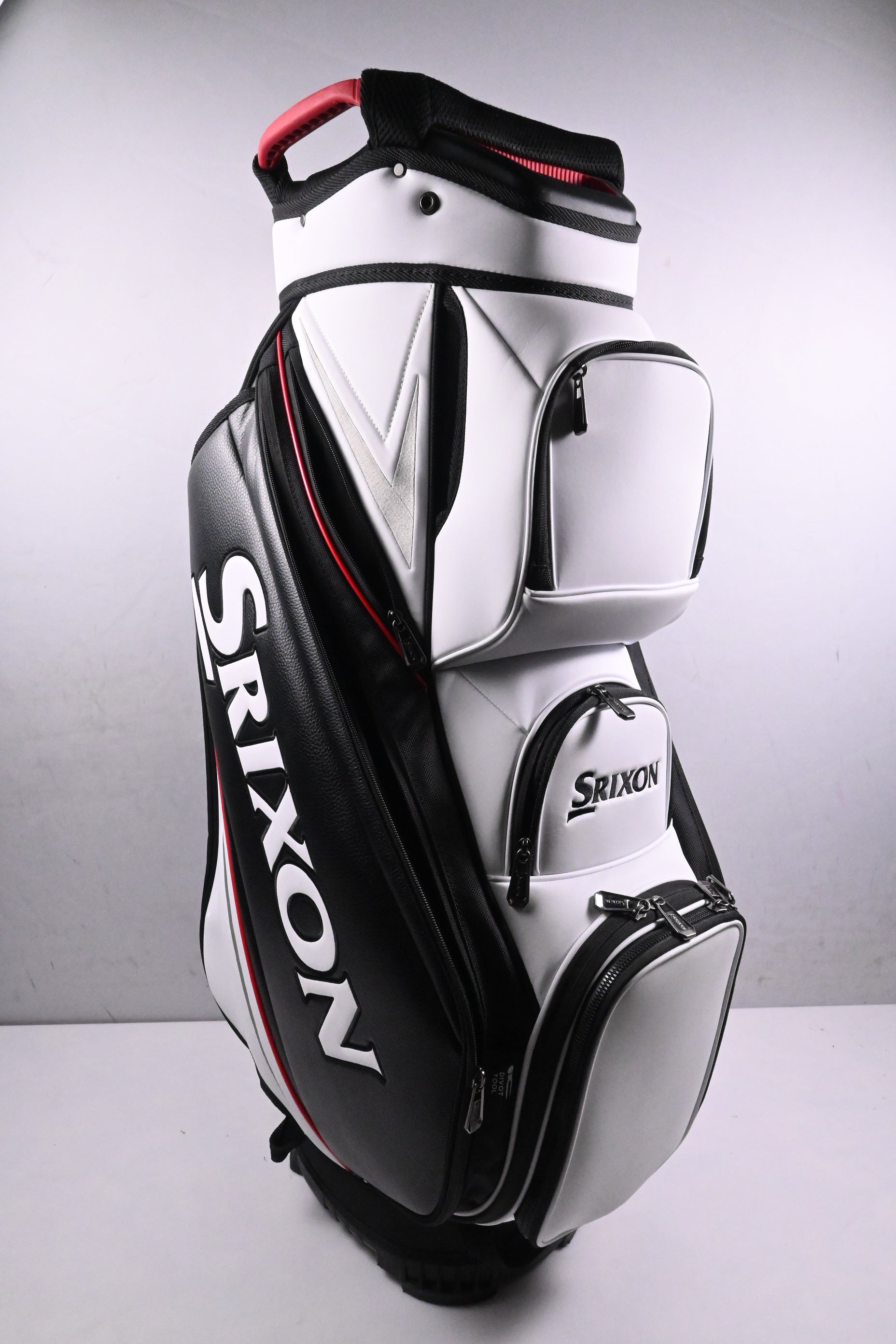 Srixon Tour Cart Bag / 14-Way Divider / White, Black, Red
