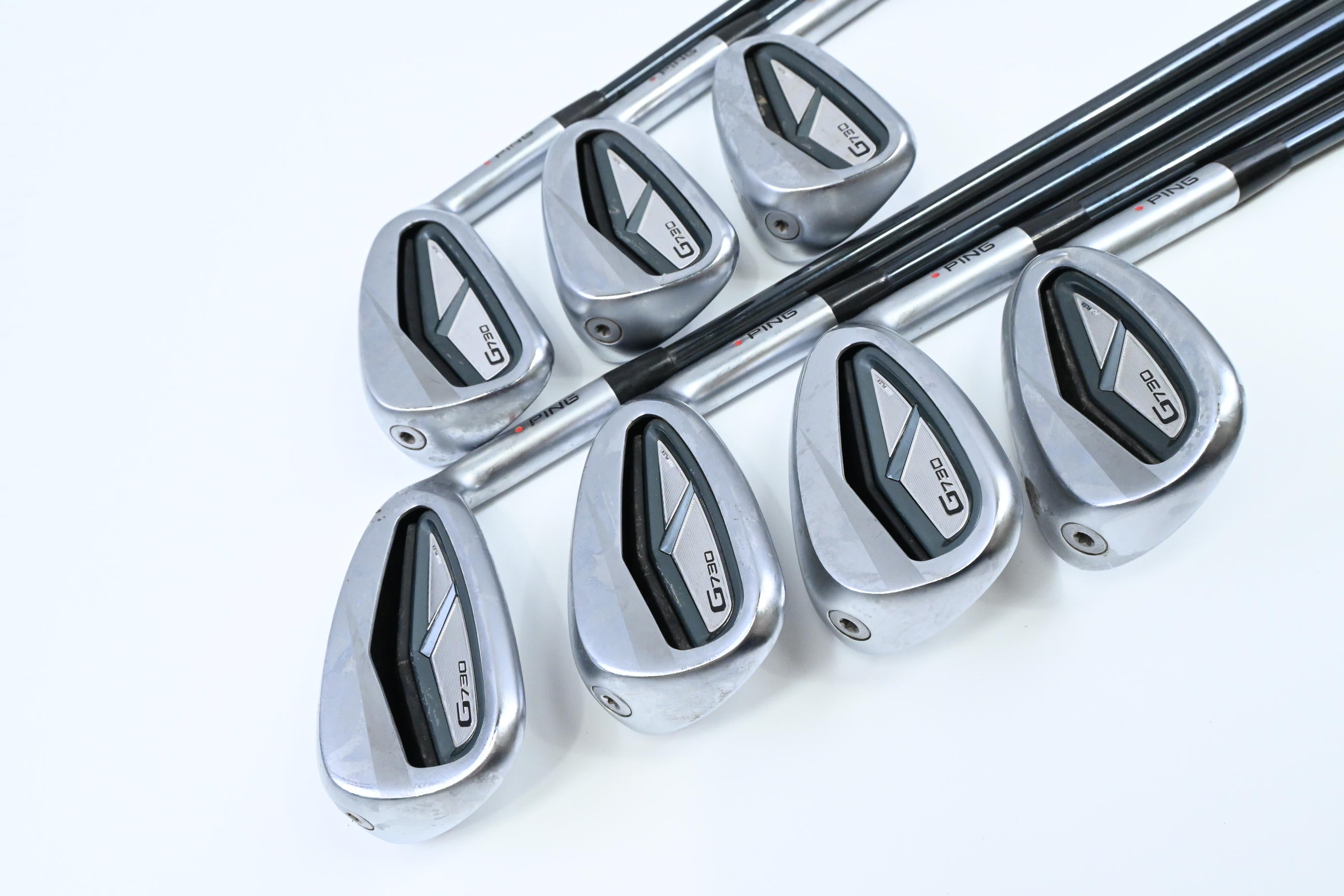 Ping G730 Irons / 6-PW+UW+56° / Red Dot / Stiff Flex UST Recoil Dart 75 Shafts